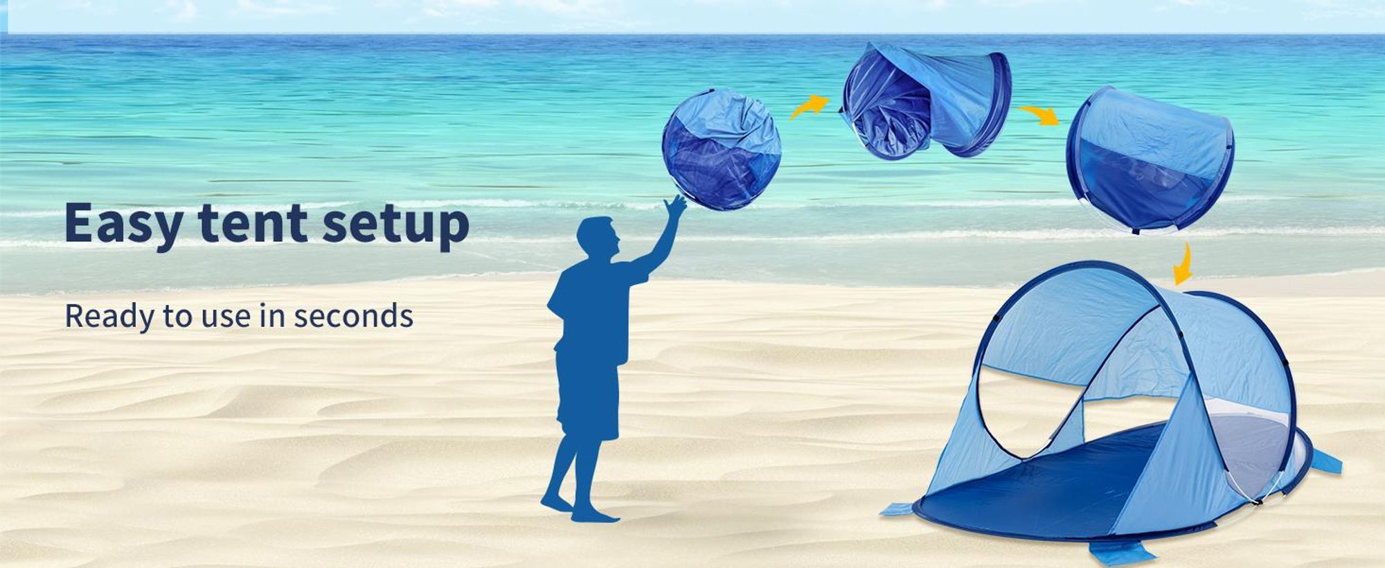 Duhome beach shell pop up beach tent počasí a ochrana soukromí hod stan přenosný UV40+ pavilon 3 osoby pro kempování piknik, tmavě modrý