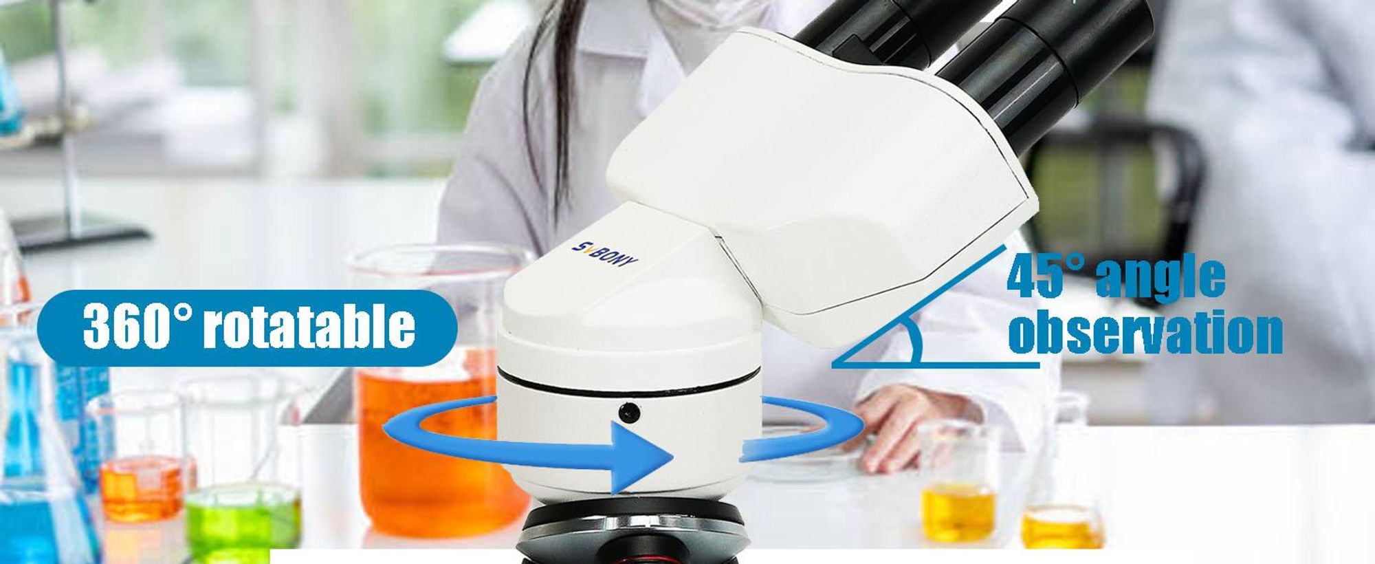 Binokulárne mikroskopy Svbony, 80X-1600X pre deti študentov dospelých, s okulármi WF10x WF20x, profesionálny mikroskop pre školské laboratórium, domáce biologické vzdelávanie