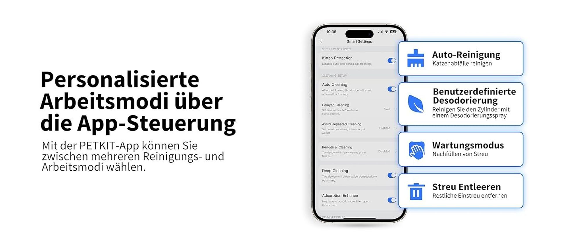 PETKIT Selbstreinigende Katzentoilette, PuraMax 2 Katzentoilette für mehrere Katzen(1. Generation Upgrade), App-Steuerung