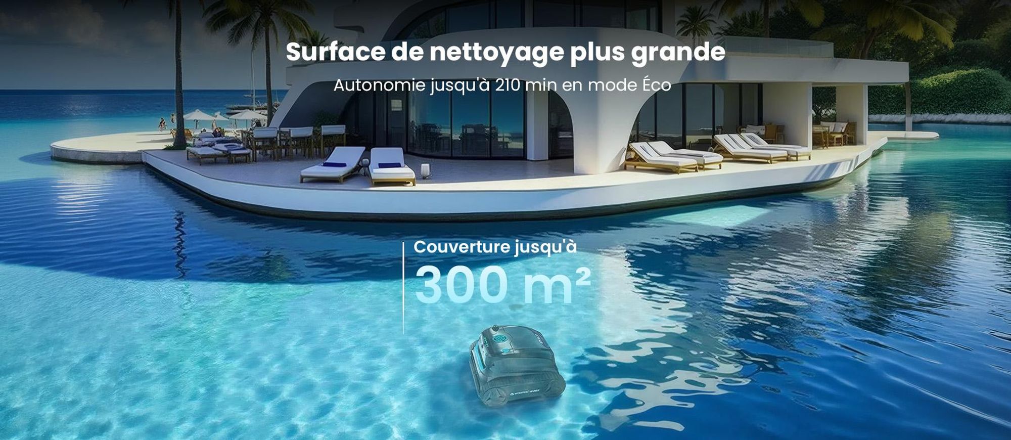 WYBOT S2 Vision : robot de piscine sans fil doté d'une caméra IA intégrée, avec une autonomie de 210 minutes et 8 modes de nettoyage différents