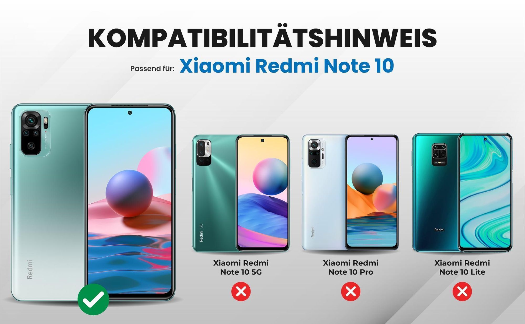 Kompatibilitätshinweise Hülle für Xiaomi Redmi Note 10