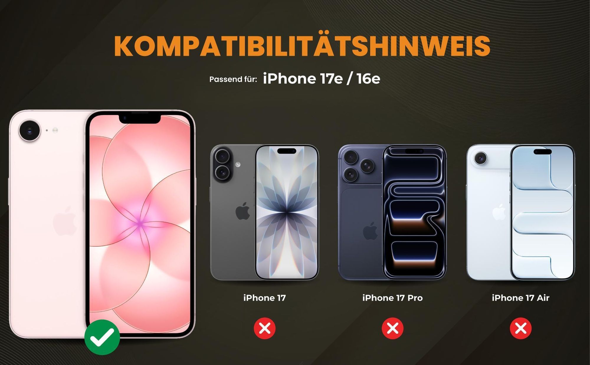 Kompatibilitätshinweise Hülle für Apple iPhone 17e