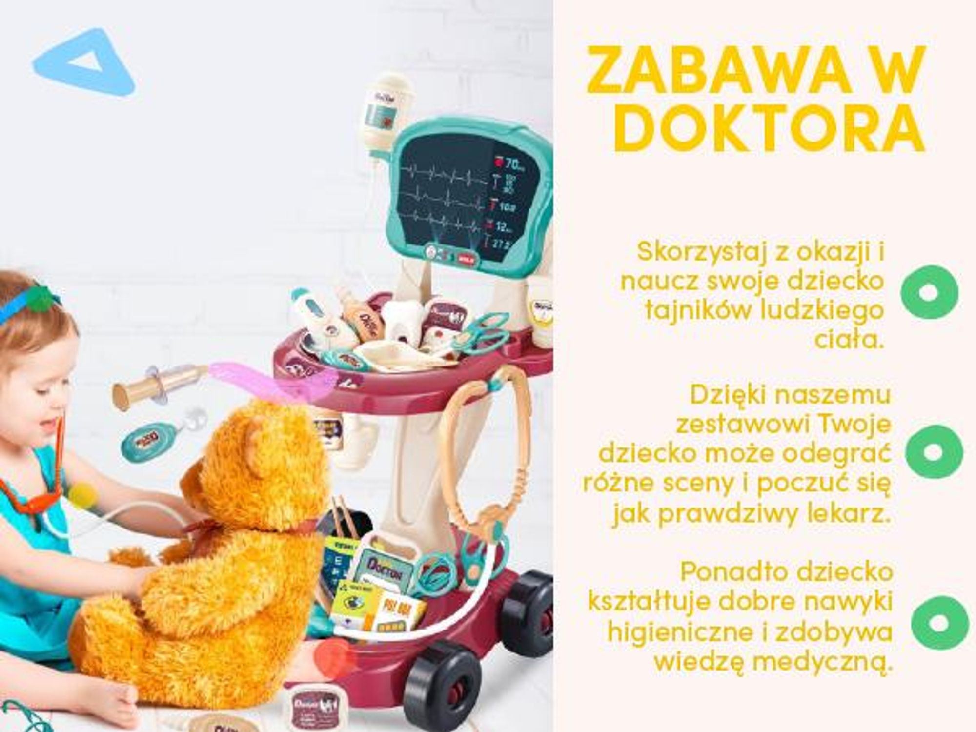 Zestaw małego lekarza z rentgenem i narzędziami