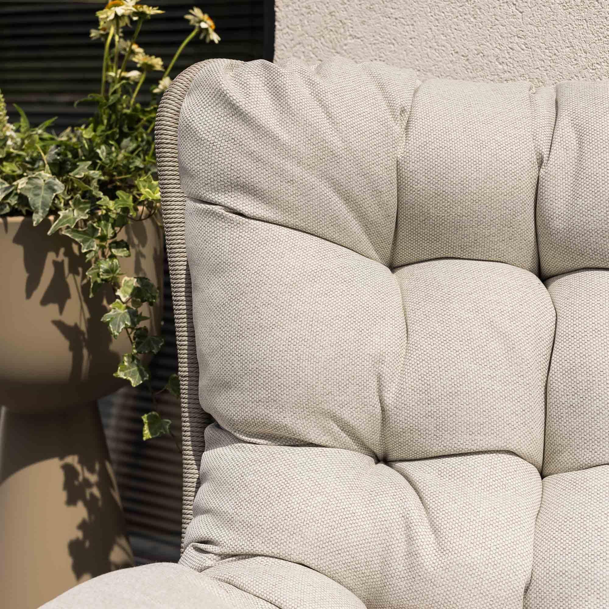 di volio Gartensessel SALO - beige, Lounge Sessel aus PE-Rattan mit Standfuß, bequem & stabil