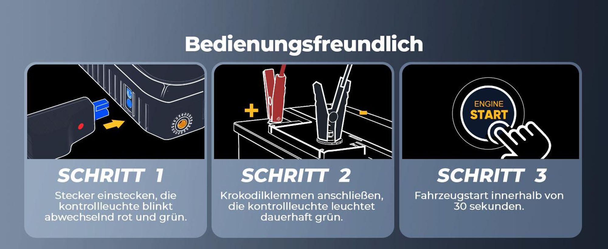 Buture Starthilfe Powerbank, 5000A Spitzenstrom, 16800mAh Auto Starthilfe mit LCD-Display(Für alle Benzinmotor oder 10,0L Dieselmotoren)BC02