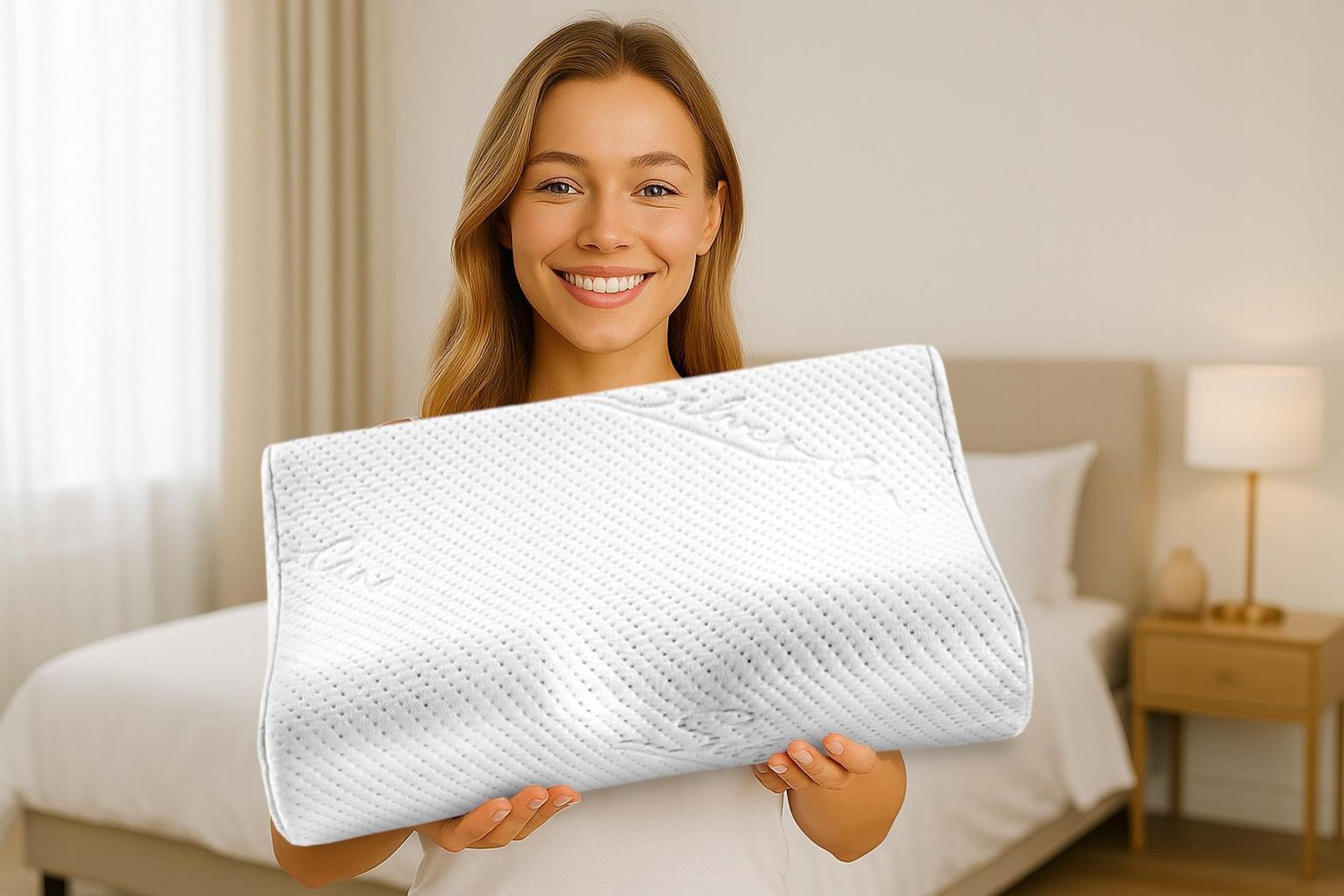 Ortopedický a terapeutický vankúš – krčný vankúš z pamäťovej peny – ergonomický vankúš pre pohodlný spánok – 36 x 48 cm Medi Sleep