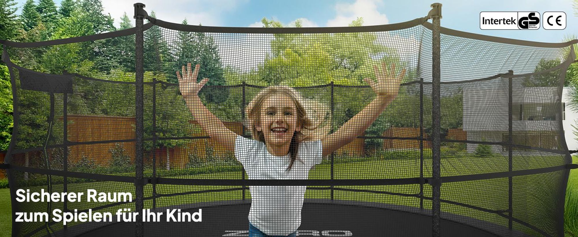 ZIPRO Trampolin Jump Pro IN | 14FT Ø 435 cm | Gartentrampolin Kindertrampolin Komplett-Set inkl. Innennetz, Leiter & Randabdeckung, Outdoor, Grün
