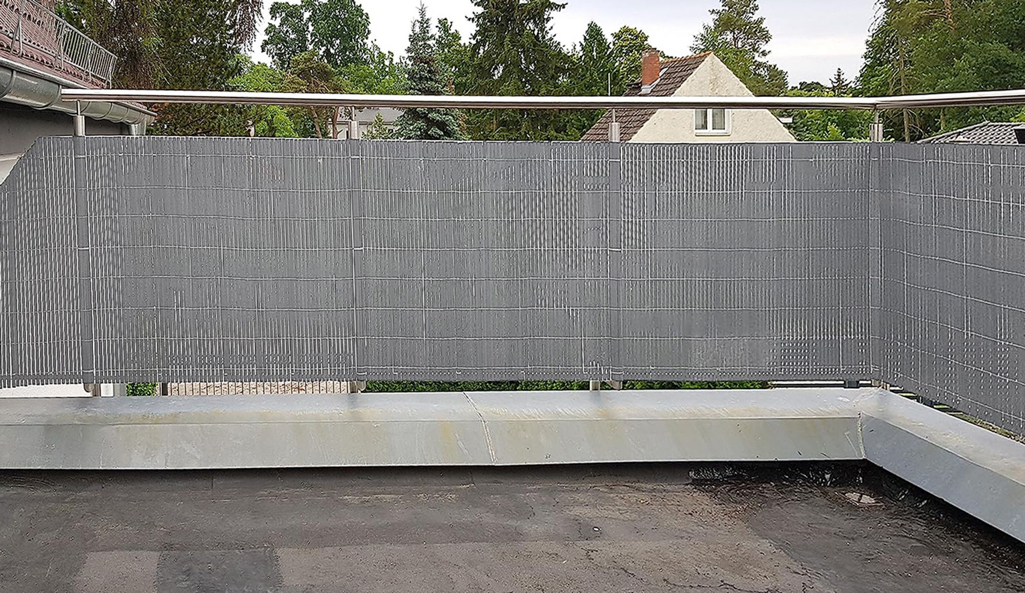 Sekey PVC Sichtschutzmatte 80x500 cm Doppelte Verstärkung Innen, Balkon Sichtschutz Garten, Grau