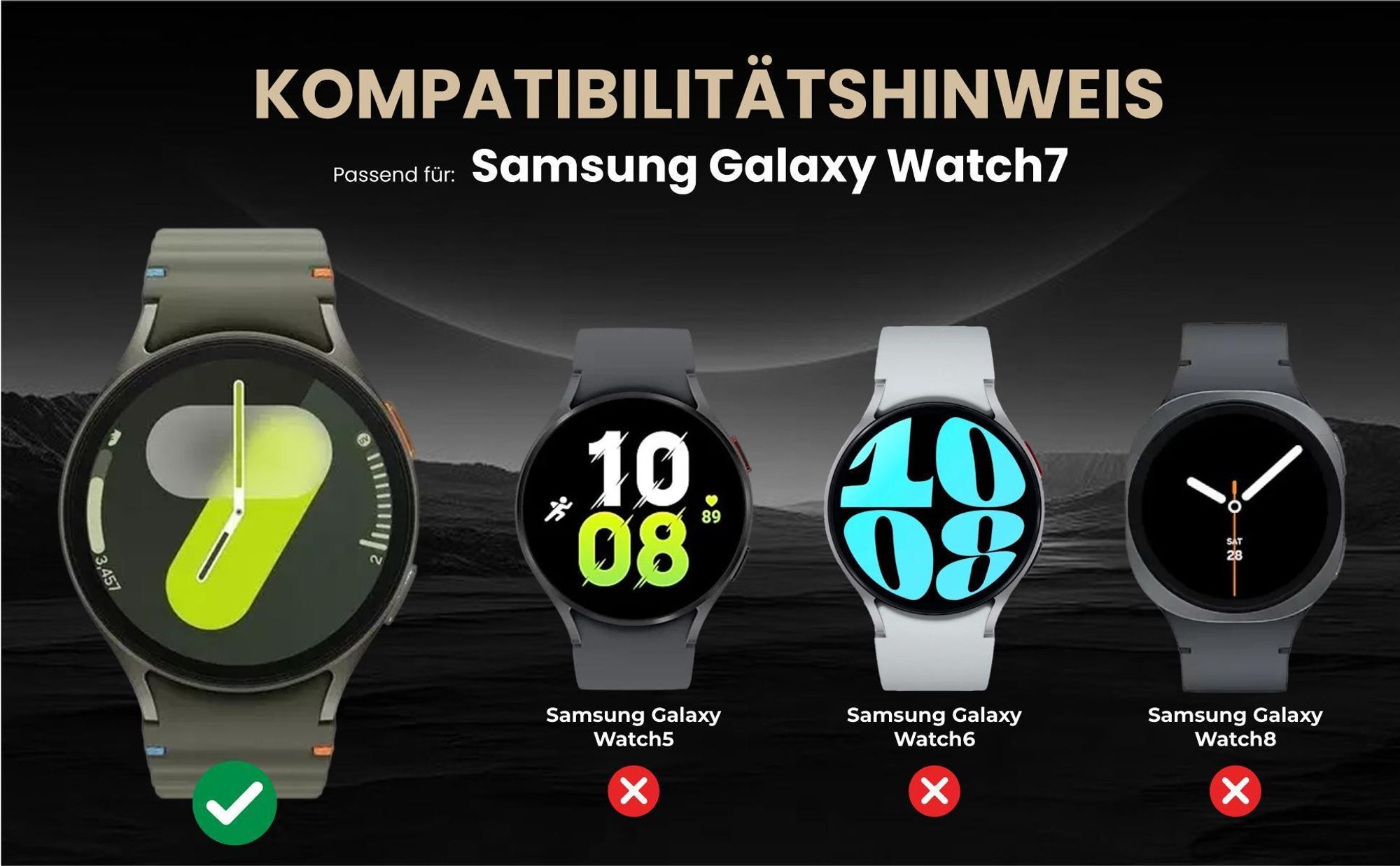 Kompatibilitätshinweise Armband für Samsung Galaxy Watch7 (2024) 40mm