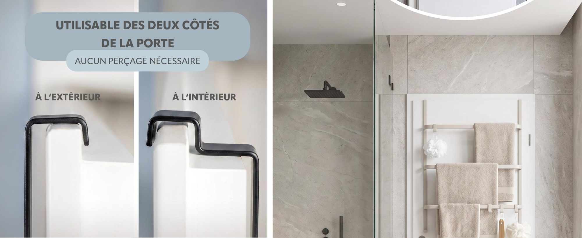 Porte-serviettes de porte dans la salle de bains