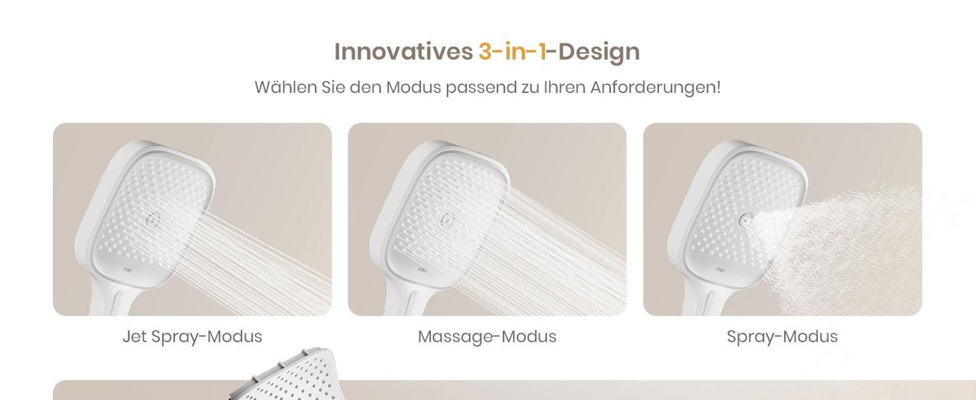 EMKE Duschsystem mit Thermostat Duschsäule Weiß mit 360×240mm Regendusche eckig, Badewannenauslauf, Wassermengenregler & Glasablage F27