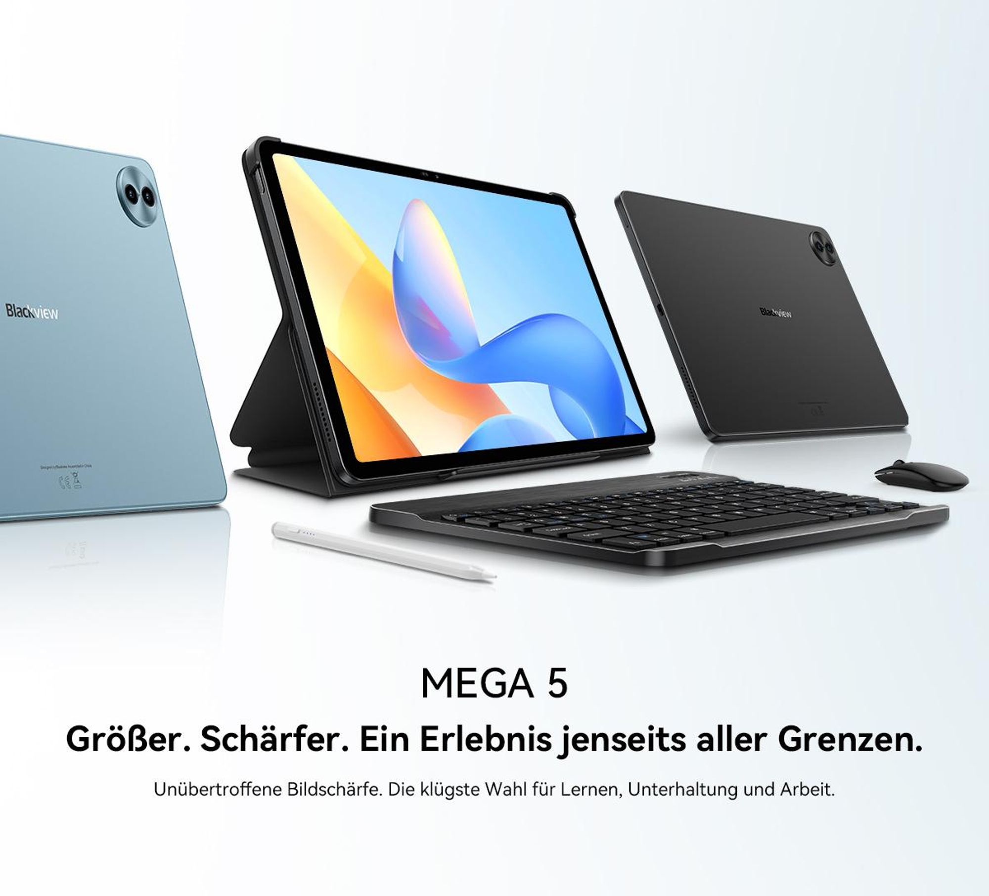 Blackview MEGA 5 Tablet, 12.2"/2,4K/120Hz Display, 1080P HD, 48GB+ 256GB+2TB TF, Dual-SIM 4G, WiFi 6, 10000mAh, mit Tastatur/Maus/Stylus/Hülle
