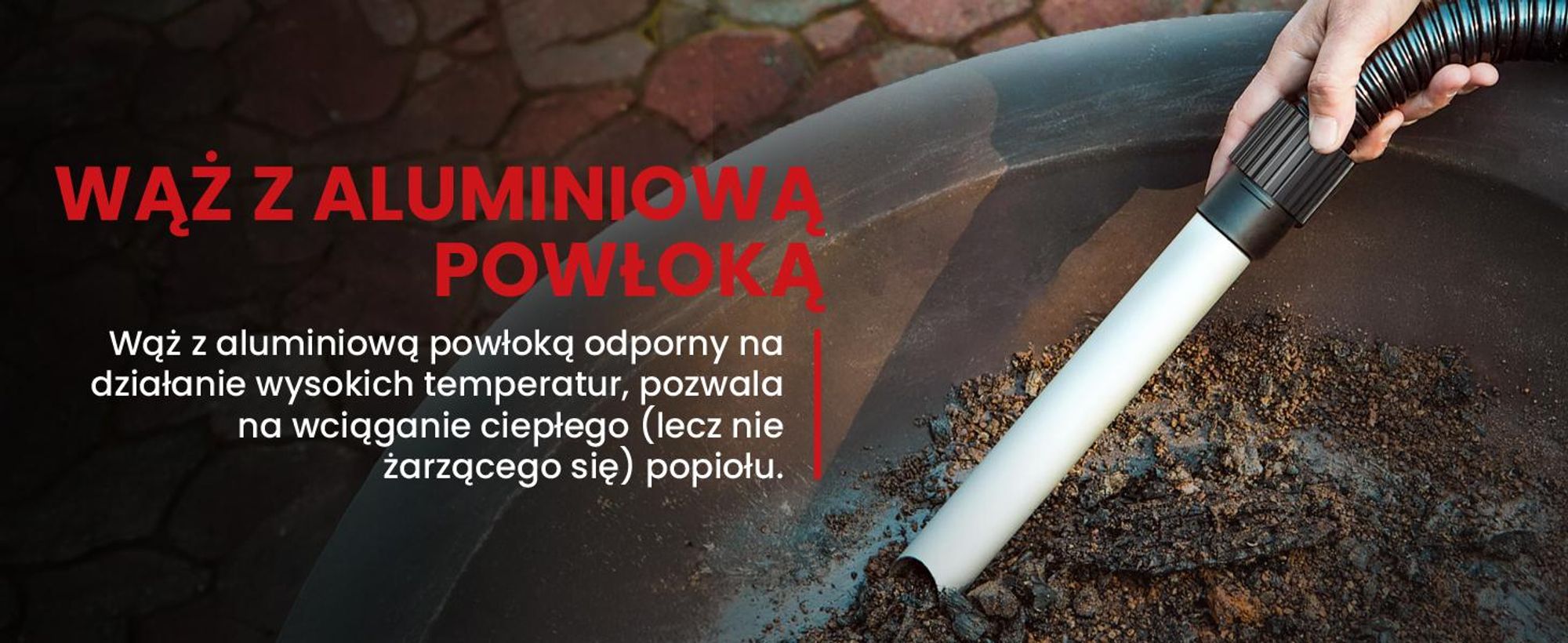Odkurzacz do kominka popiołu przemysłowy 1800w 18l