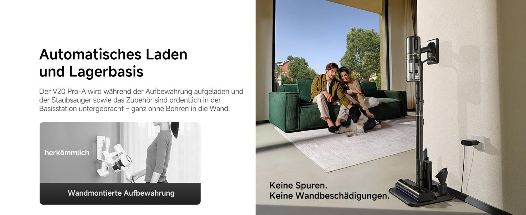 Dreame V20 Pro-A Kabelloser Stabstaubsauger,0 Kantenreinigung Handstaubsauger,Reinigung von Hartböden und Teppichen,210 AW, 90 Min,99,99% Filterung