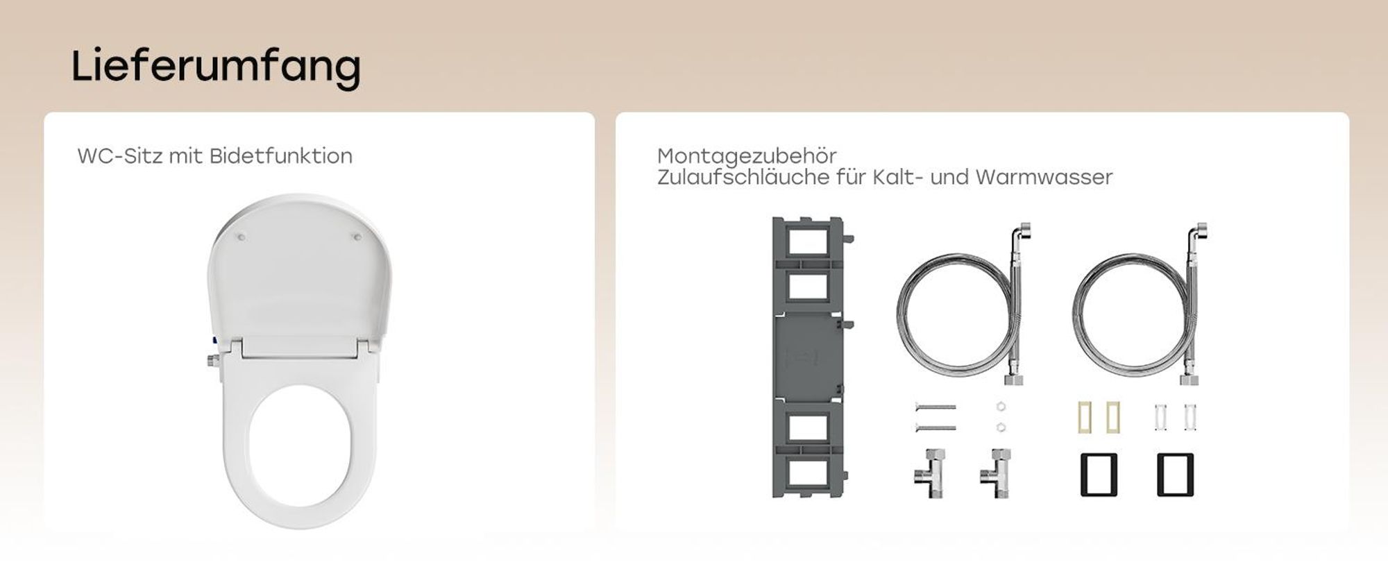 HOROW Dusch WC Aufsatz Sitz ohne Elektrische, Japanische Toilettensitz, Einstellbare Warm/Kaltwasser und Wasserdruck, Verstellbare und Abnehmbare Düse