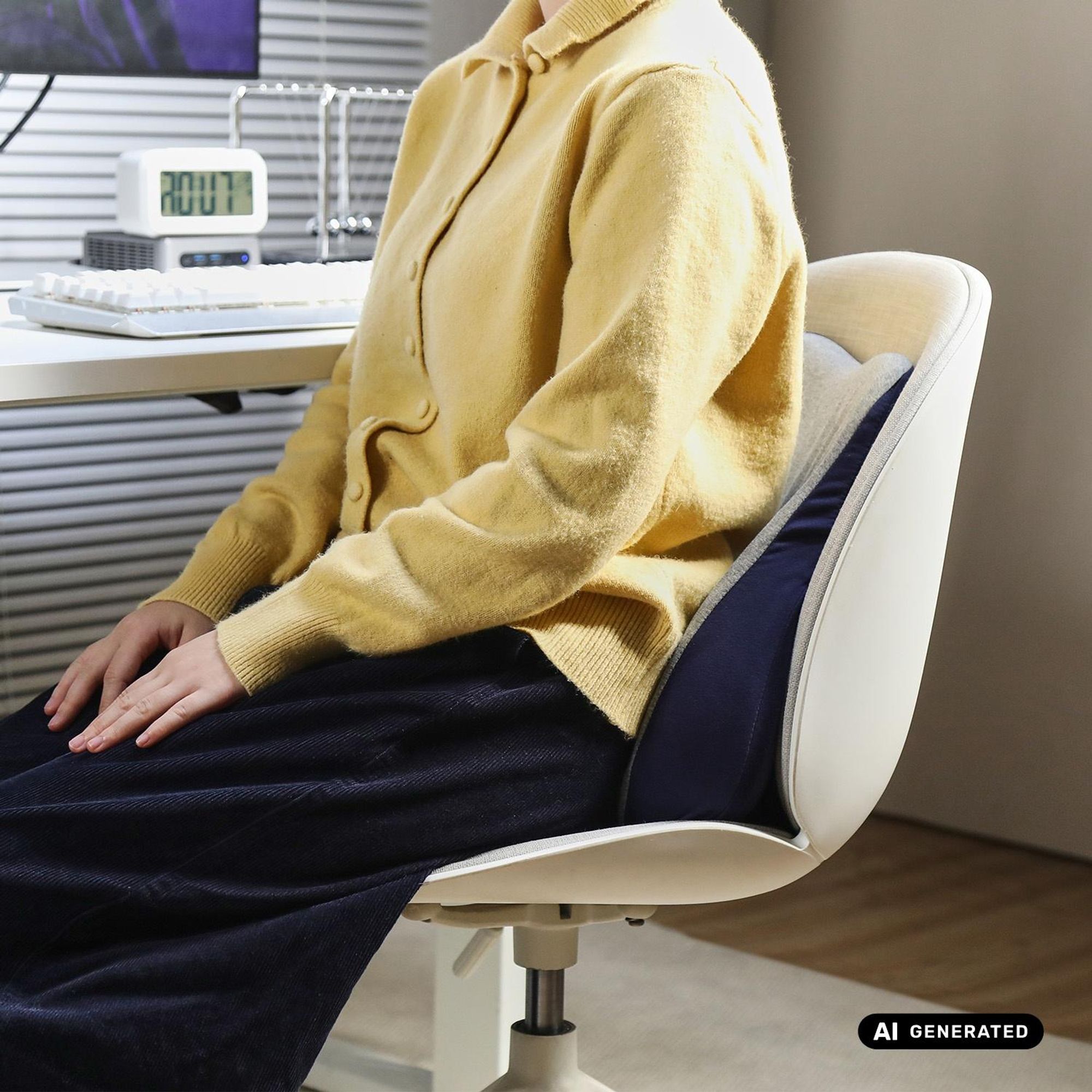 Lendenkissen aus Memory-Schaum für Bürostuhl Ergonomische 45 x 40 x 10 cm PR-215 Promedix