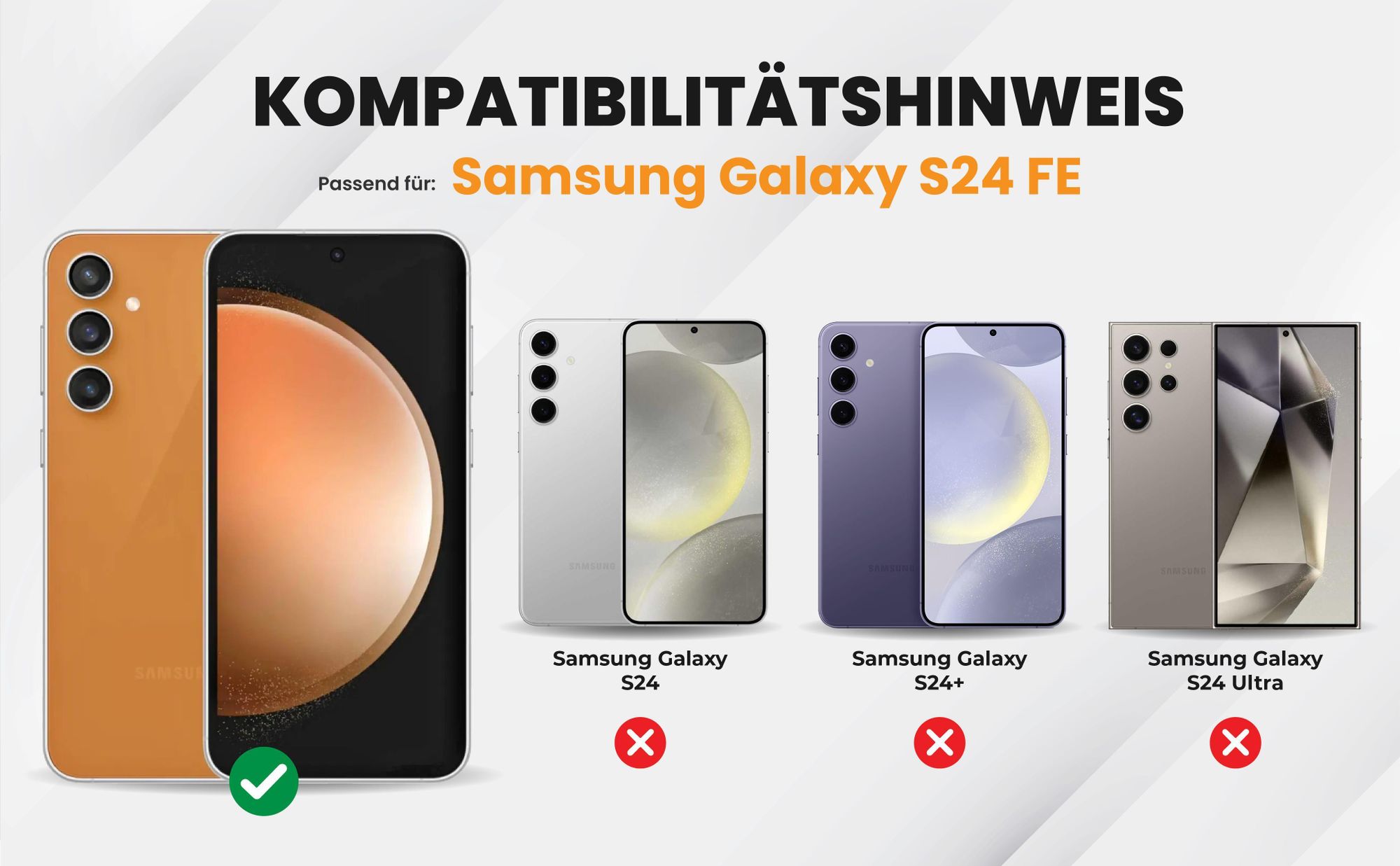 Kompatibilitätshinweise Hülle für Samsung Galaxy S24 FE
