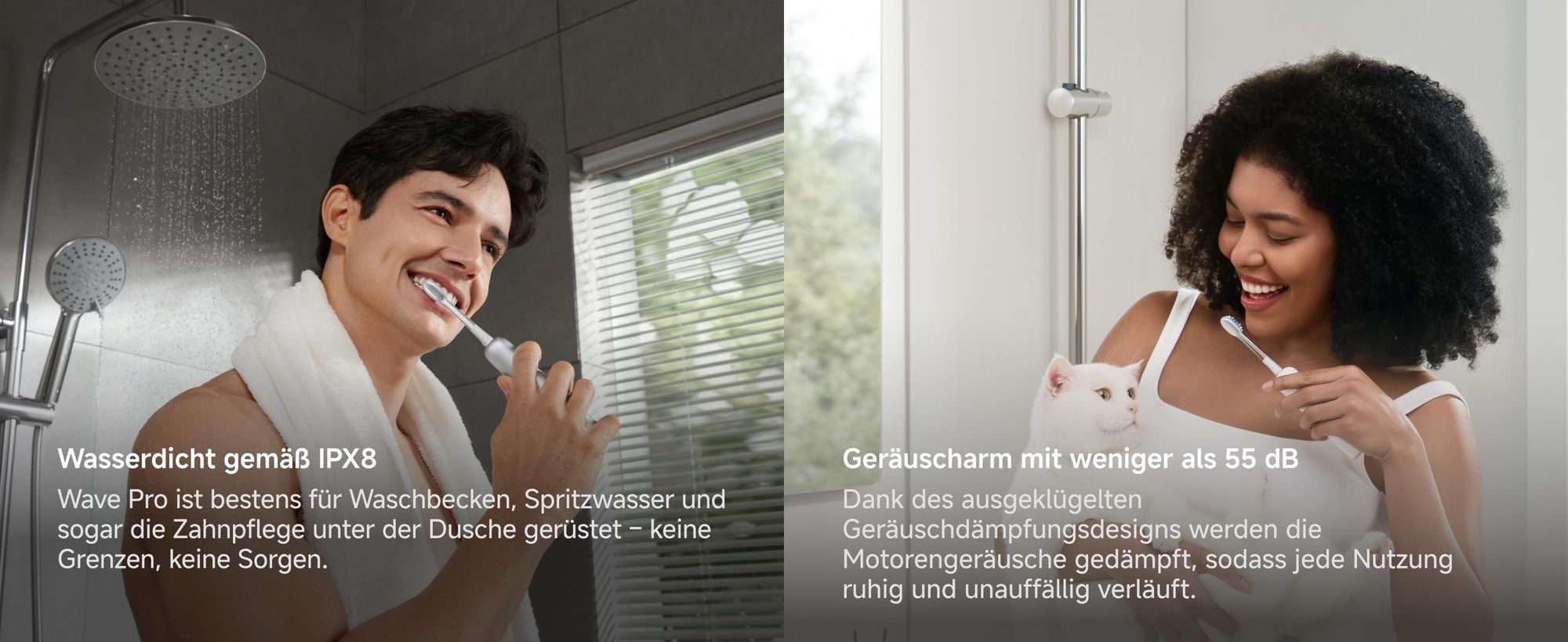 Laifen Wave Pro Elektrische Schallzahnbürste mit App, Drucksensor, 70 Tage Akku, kabelloses Laden und intel-Weiß