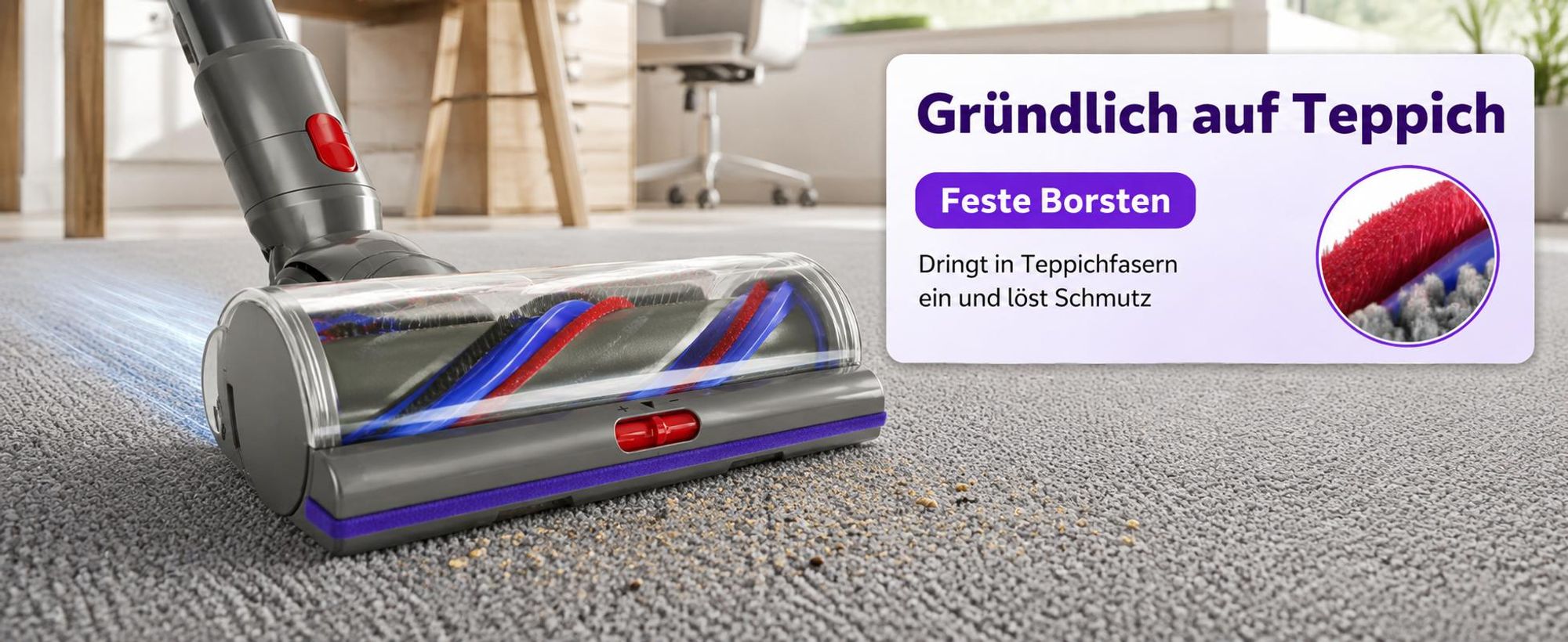 Ersatz-Staubsaugeraufsatz mit hohem Drehmoment für Dyson V11 V15 V10 V8 V7, Upgrade-Staubsaugerkopf für Dyson Staubsaugerteile und Zubehör