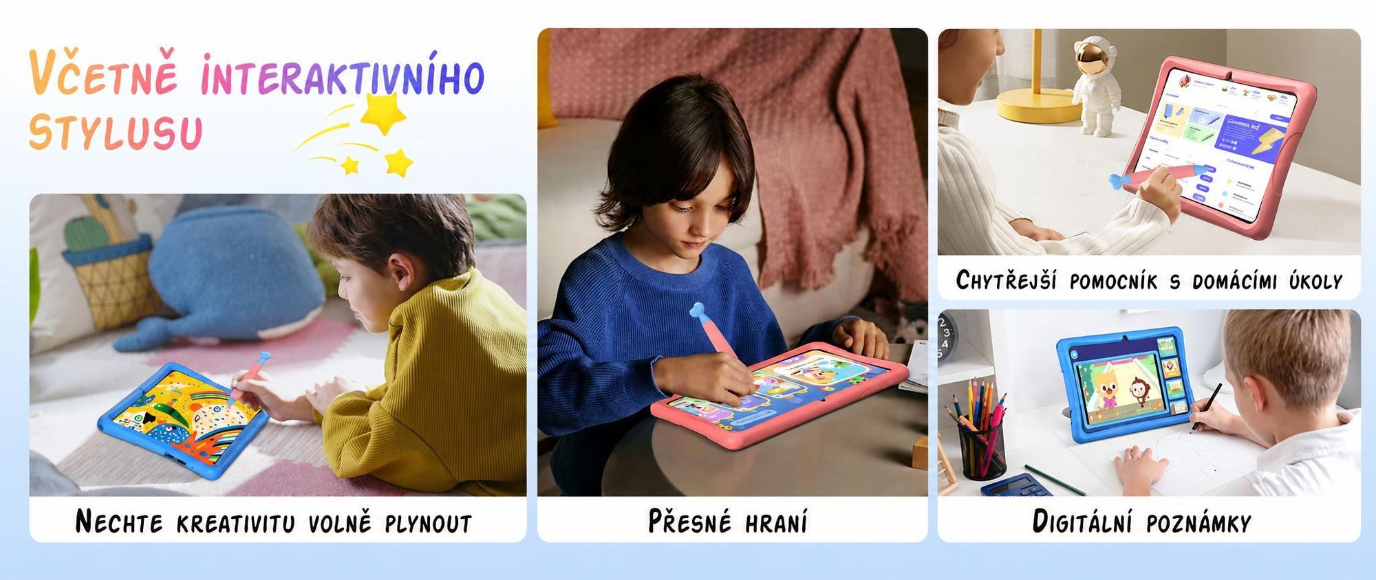 Tabwee K10 Kids 10.1" Blau Tablet, Google Kids Space, 4GB RAM+64GB ROM, Android 15 WiFi Tablet für Kind mit Kindgerechte Hülle und Stift, 5000mAh