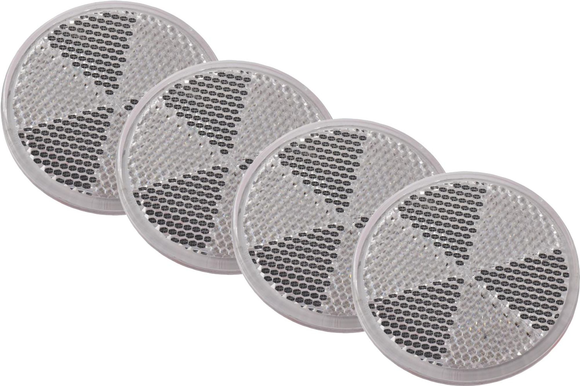 Runde selbstklebende weiße Rückstrahler DOBPLAST 60 mm, 4 Stück