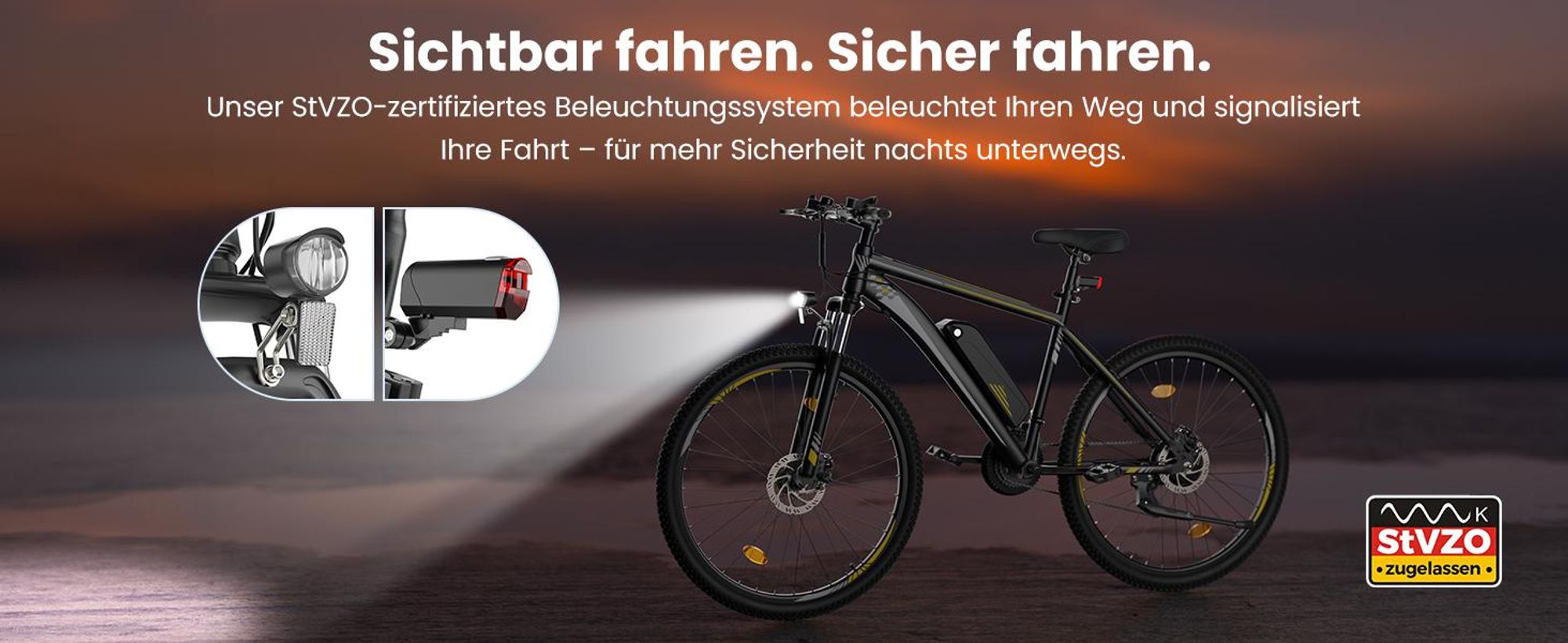 Touroll U1 26 E-Bike 26 Zoll 250W 468Wh Shimano 21-Gang 65km Reichweite StVZO IPX4 Schwarz