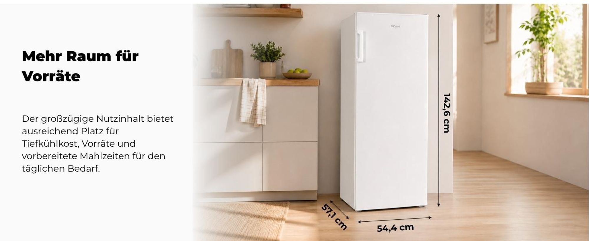 Exquisit Gefrierschrank GS5230-H-040D weiss | Tiefkühlschrank Groß 168 L Volumen | 4* Gefrieren | Türanschlag wechselbar