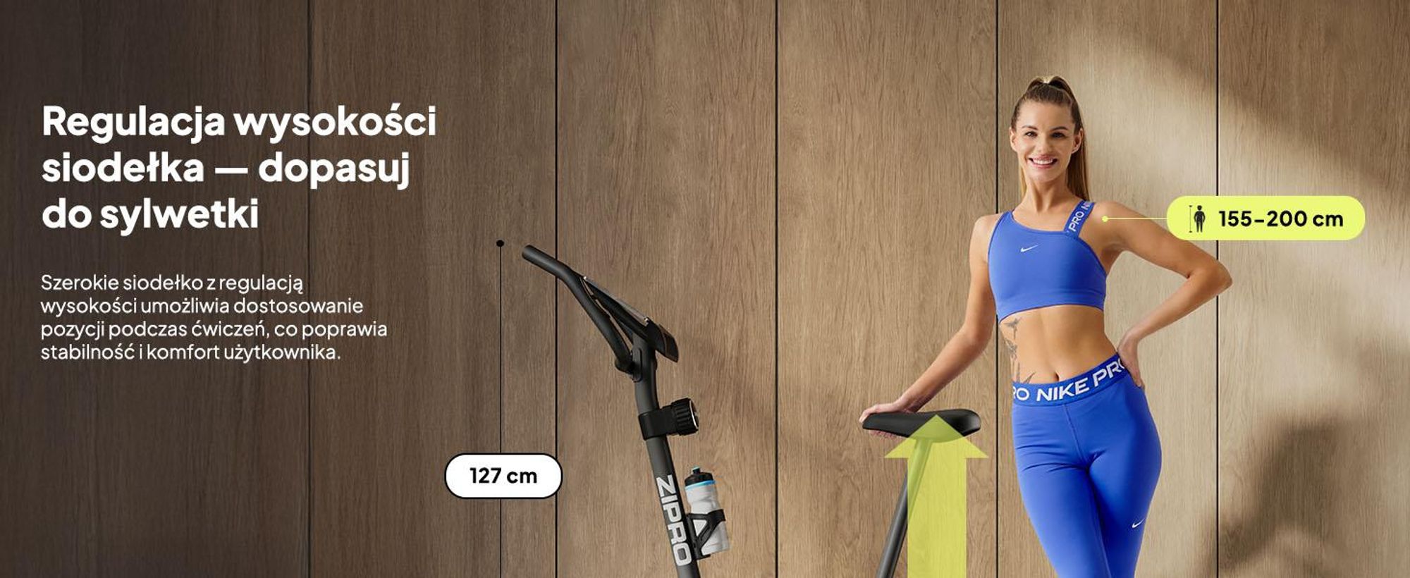 Rower treningowy Zipro Beat – magnetyczny rower fitness Masa obrotowa Cichy rower treningowy do użytku domowego Pomiar tętna, uchwyt na butelkę i wyświetlacz LCD 120 kg