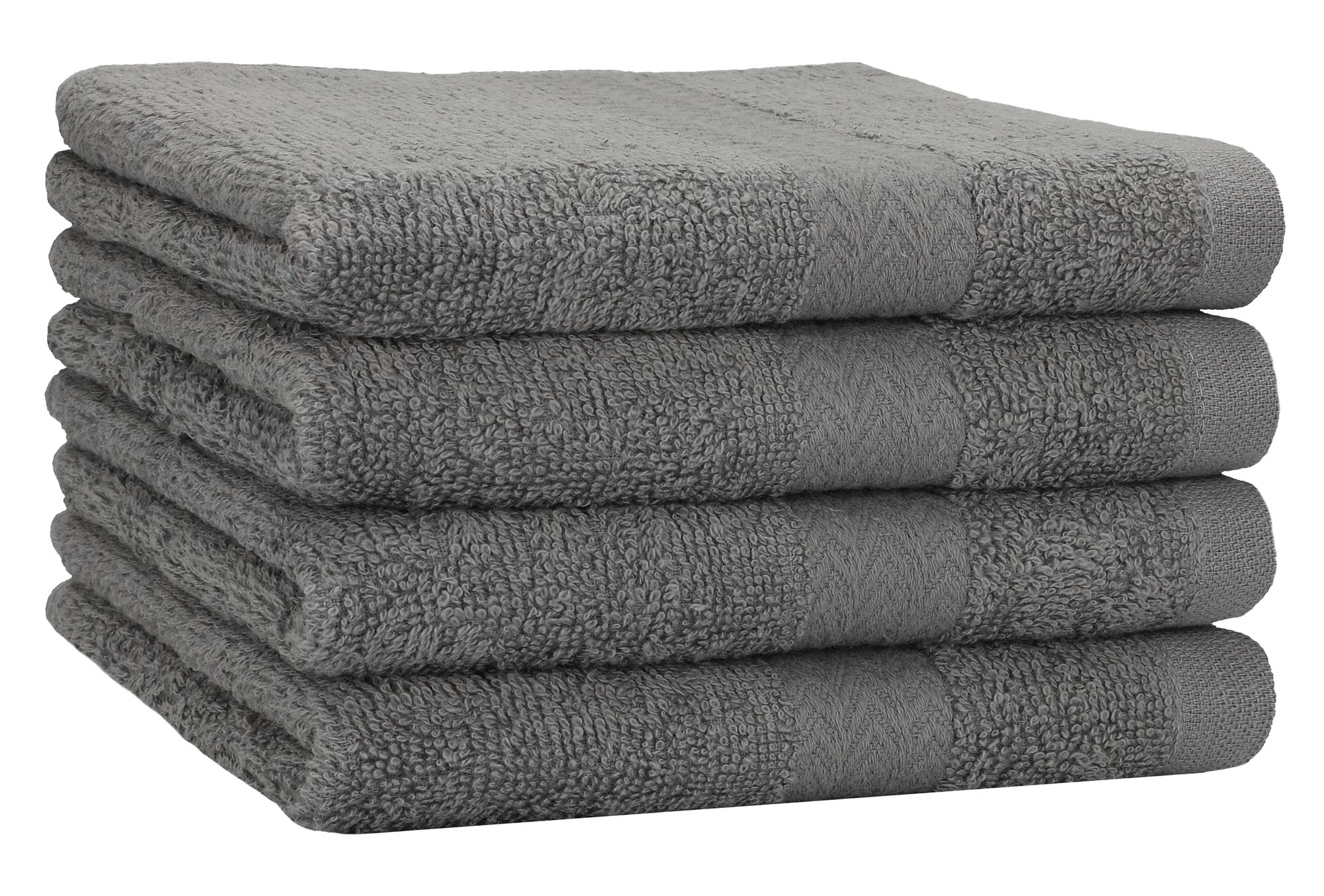 Betz 4 Stück Handtücher 50x100 cm PREMIUM  100% Baumwolle  Farbe: anthrazit