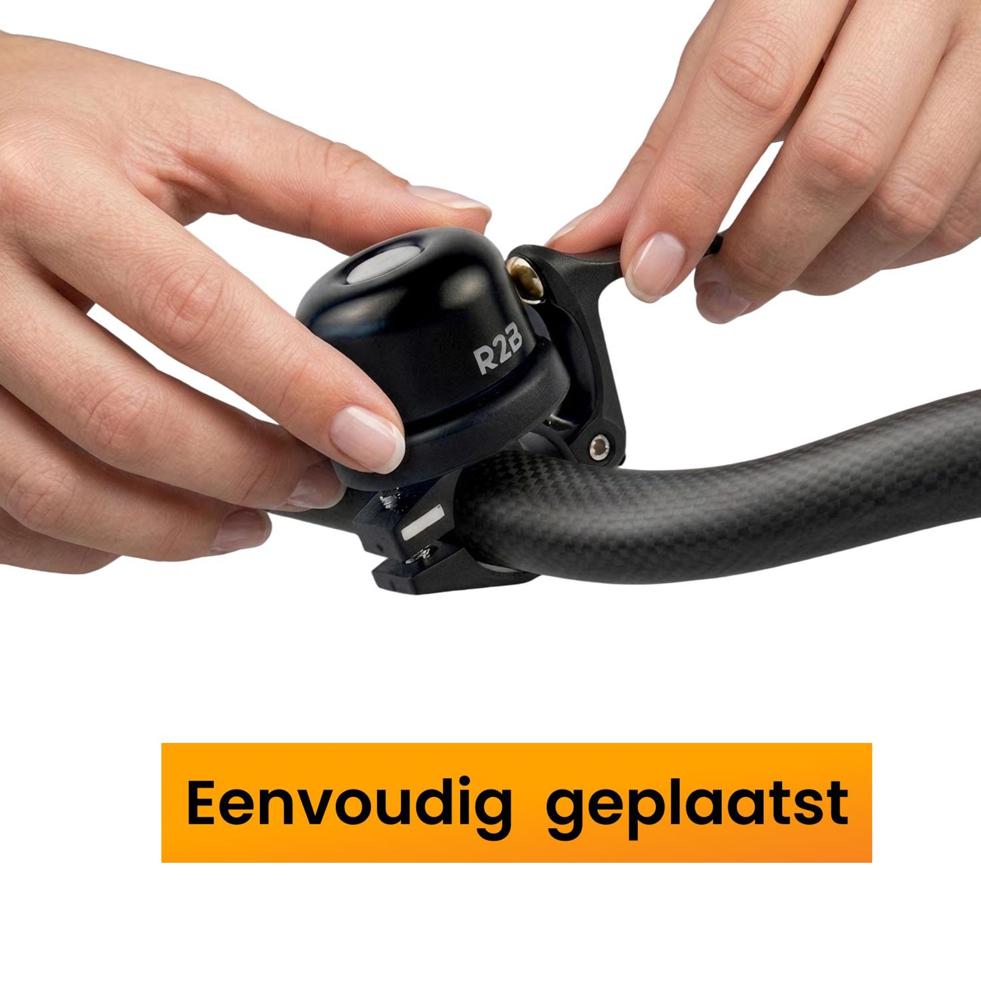 R2B Fietsbel Geschikt voor AirTag - Verborgen Trackerhouder Zwart