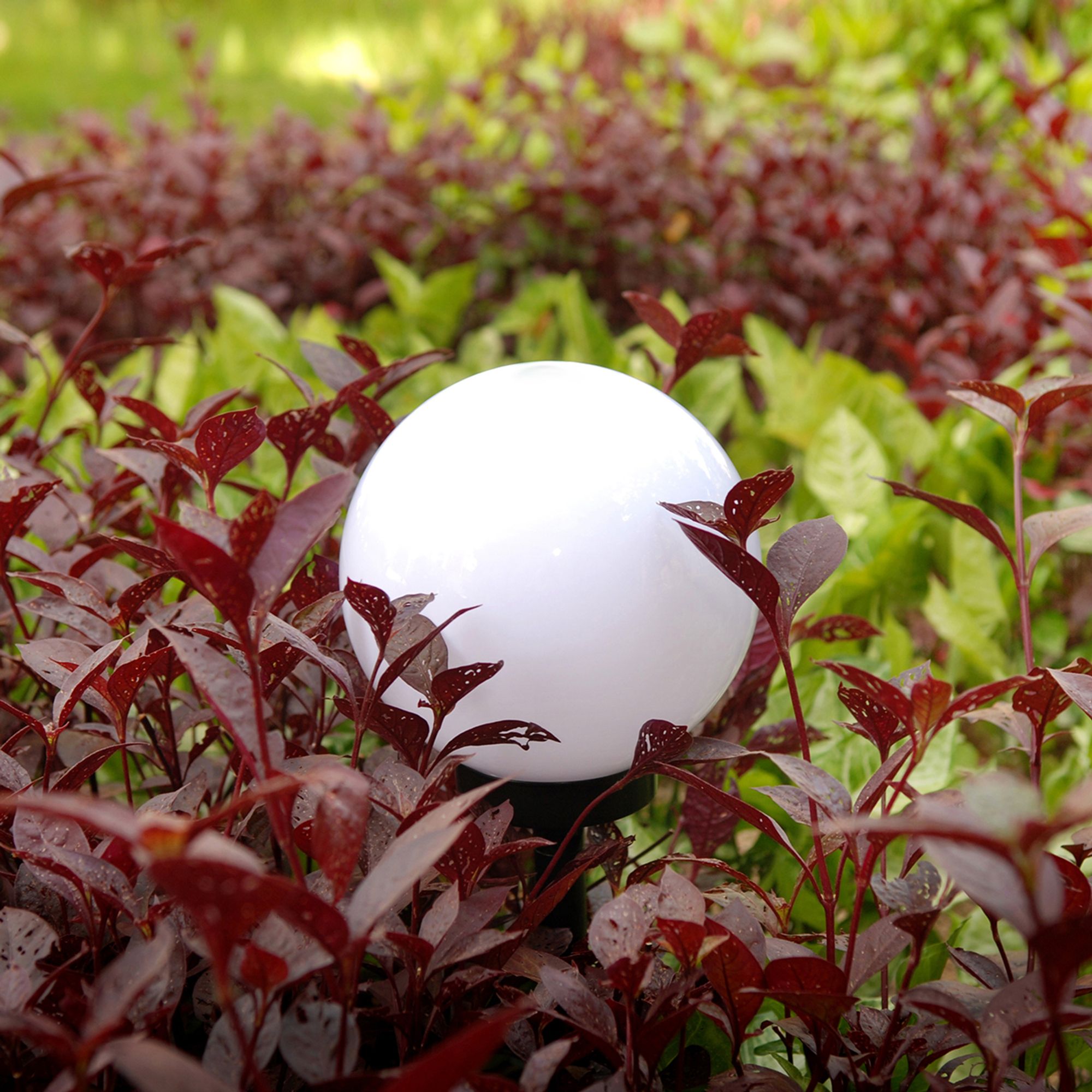 4x GreenBlue Solarlampe, freistehend Garten Kugel 25x25x58cm weiße LED GB166