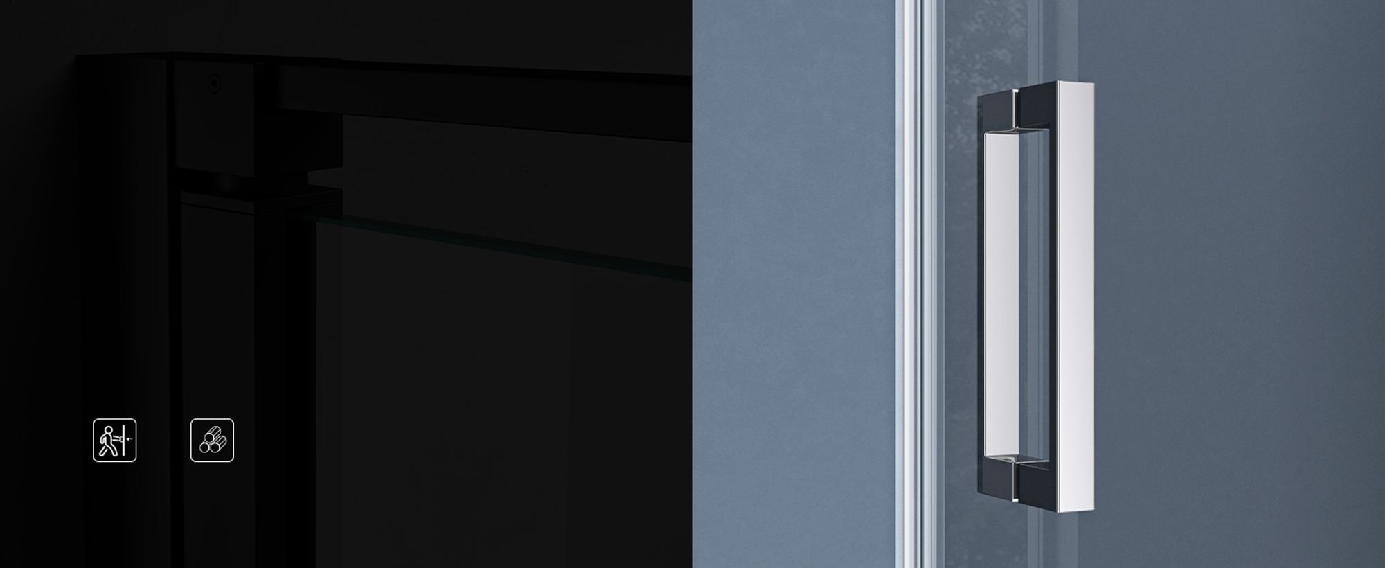 doporro Duschtür Nischentür dusche Duschabtrennung Duschkabine 100x195cm ESG-Sicherheitsglas Duschtür Klarglas Einzeltür mit Hebe- und Senkmechanismus Teramo24K