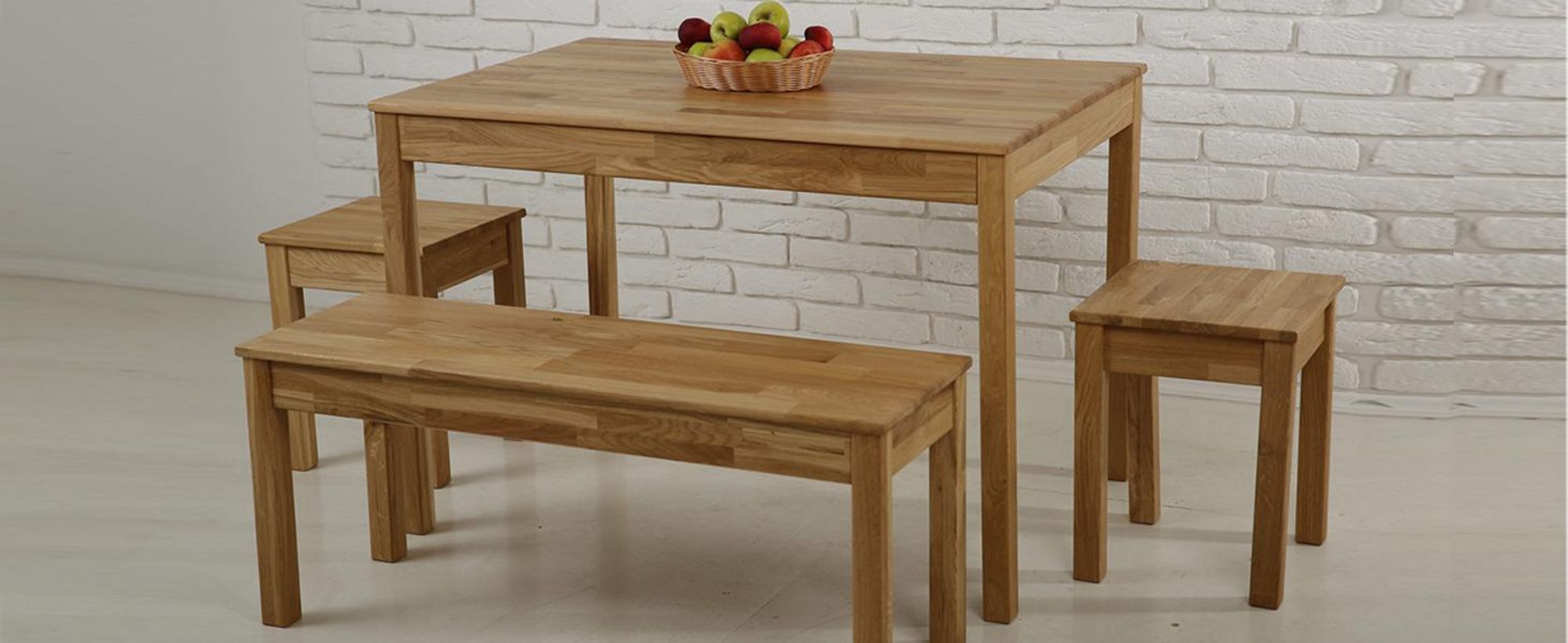 Krok Wood Esstisch Tomas aus Massivholz in Eiche 110x75x75 cm