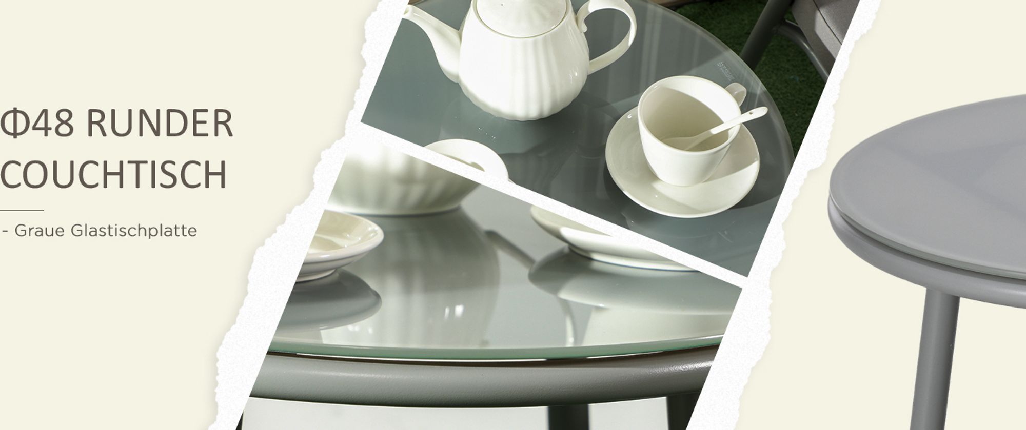 Outsunny Rattan Bistroset Sitzgruppe Gartengarnitur mit 2 Sesseln Couchtisch