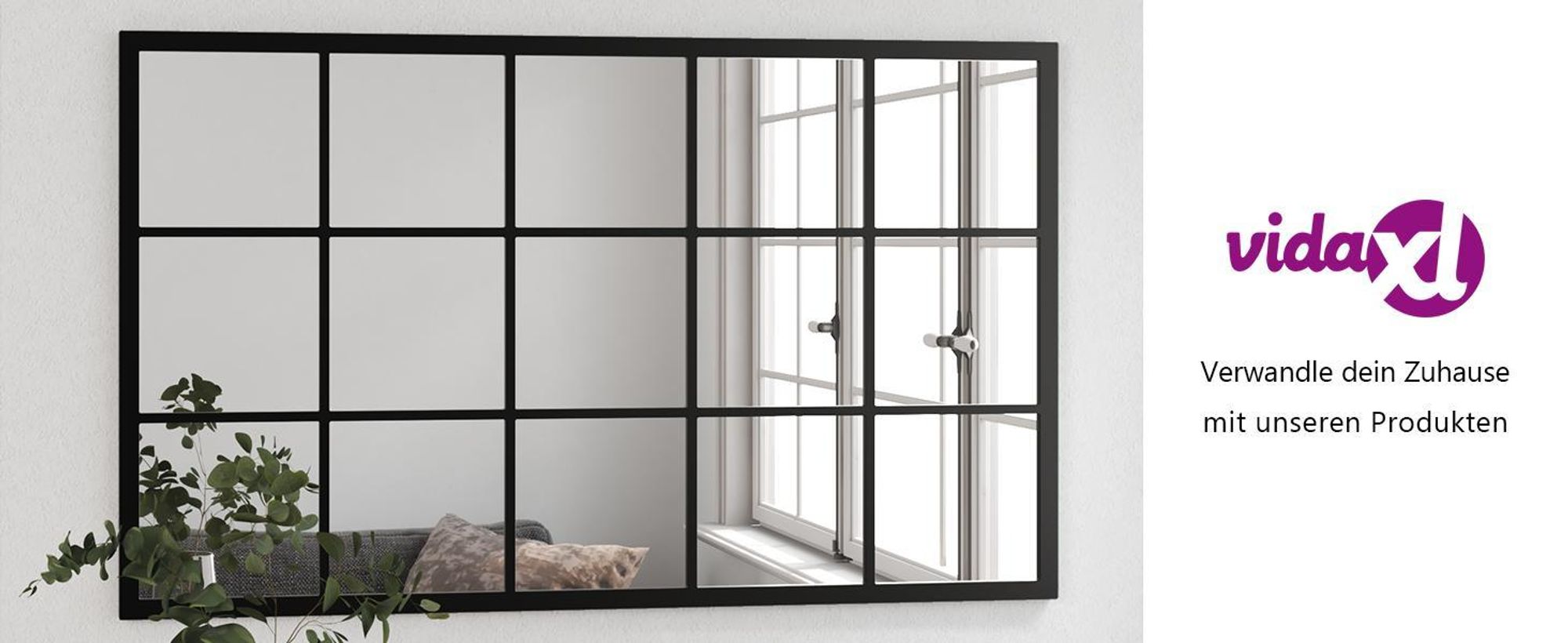 vidaXL Wandspiegel Schwarz 100x60 cm Metall