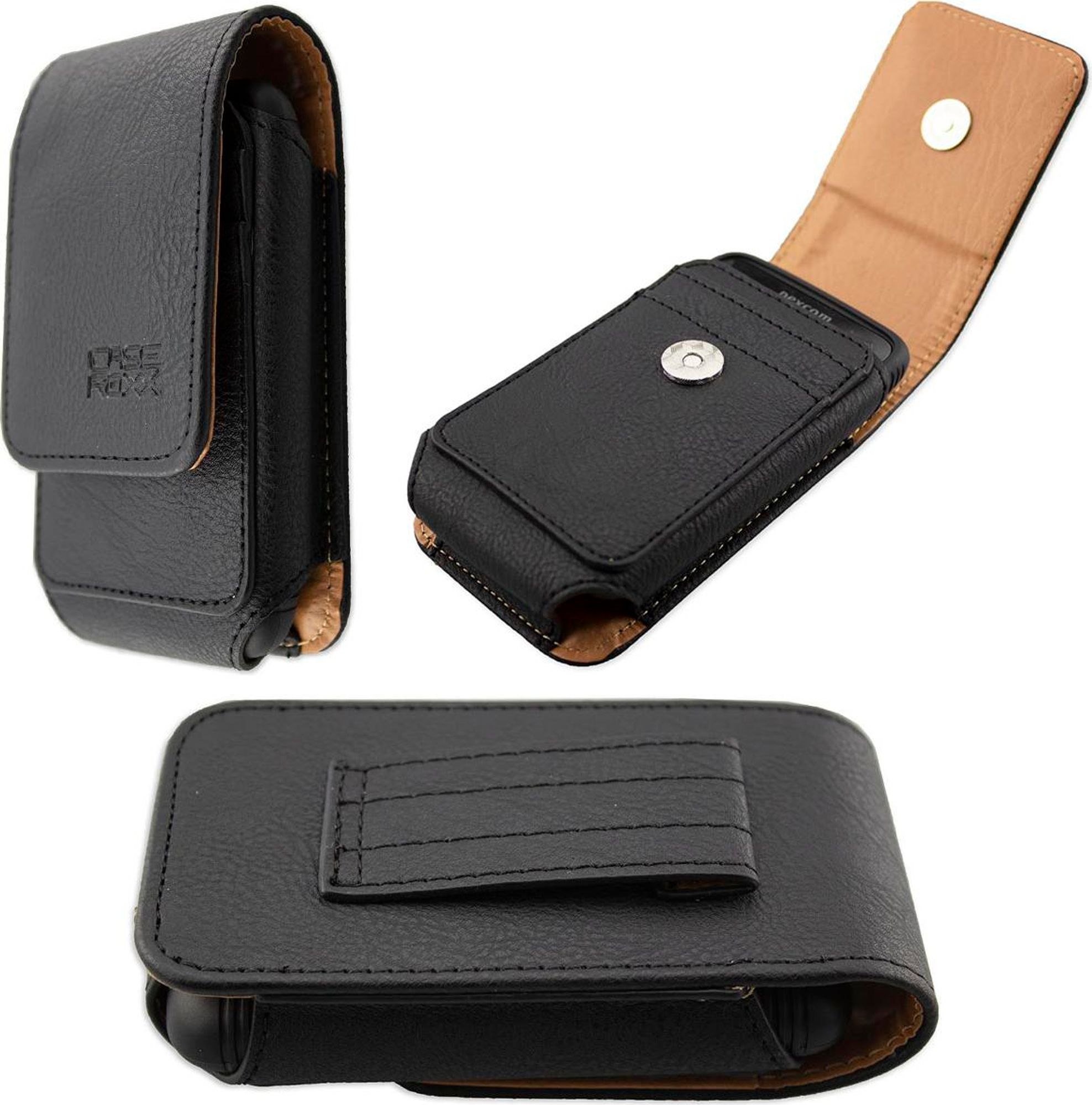 caseroxx Ledertasche mit Gürtelschlaufe für Dexcom G6 Receiver in schwarz Bild 1