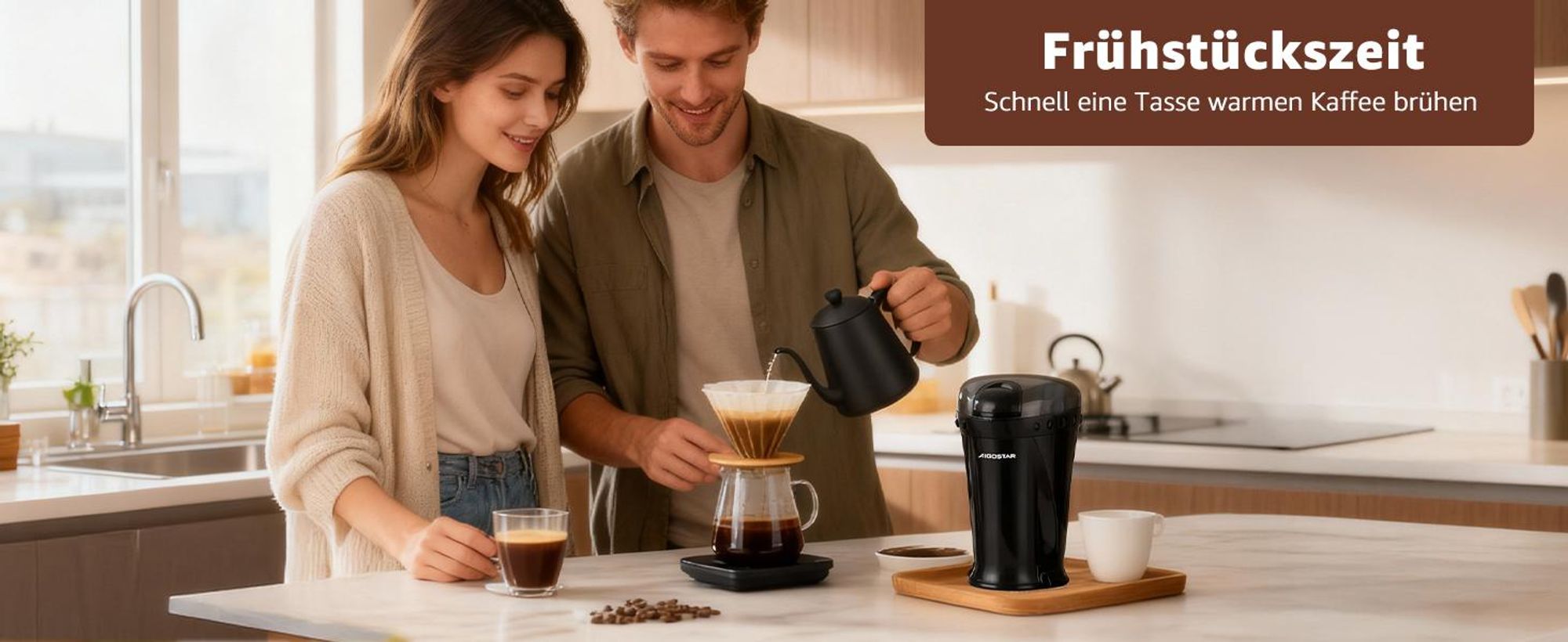 Aigostar - Kaffeemühle, Elektrisch Gewürzmühle Kaffee Mühle, Elektrische Propellermühlen