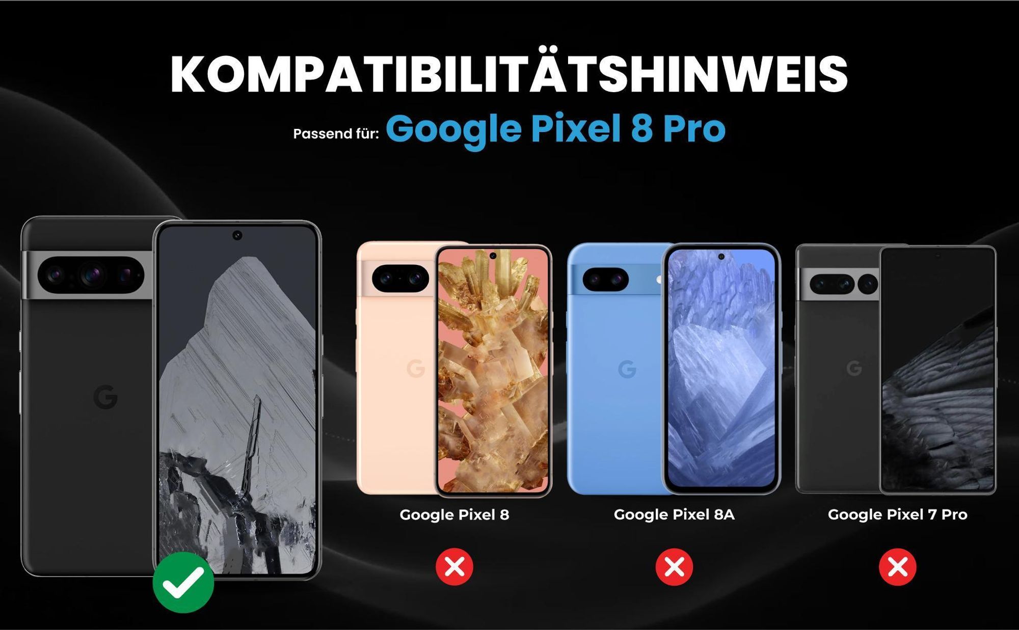 Kompatibilitätshinweise Hülle für Google Pixel 8 Pro