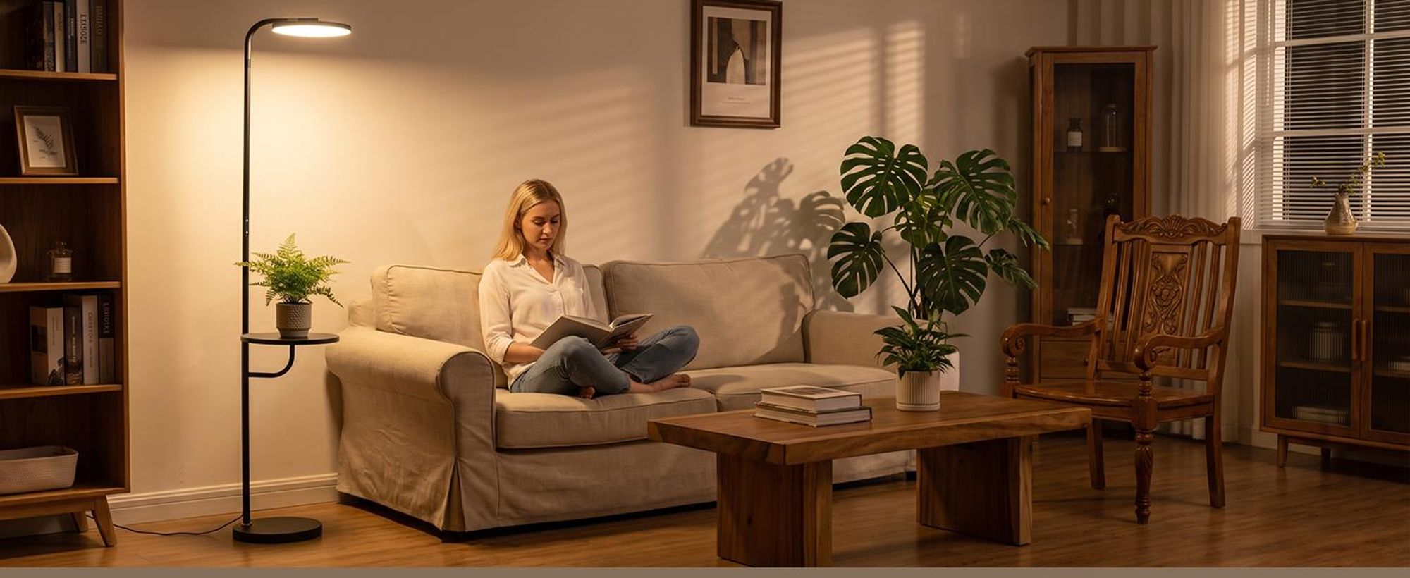 ZMH LED Stehlampe Wohnzimmer 30W Schwarz mit Tisch Fernbedienung 174cm Leselampe Stehleuchte dimmbar 3000K-6500K moderne Bodenleuchte für Wohnzimmer