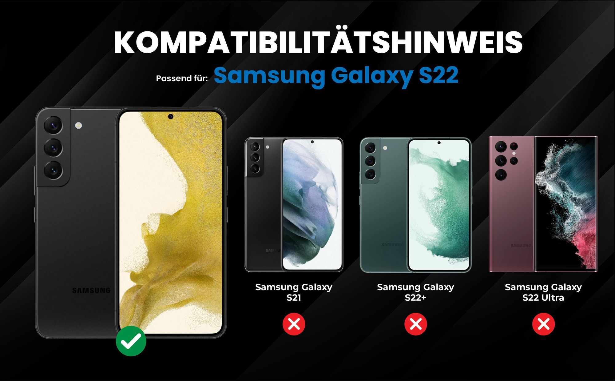 Kompatibilitätshinweise Hülle für Samsung Galaxy S22