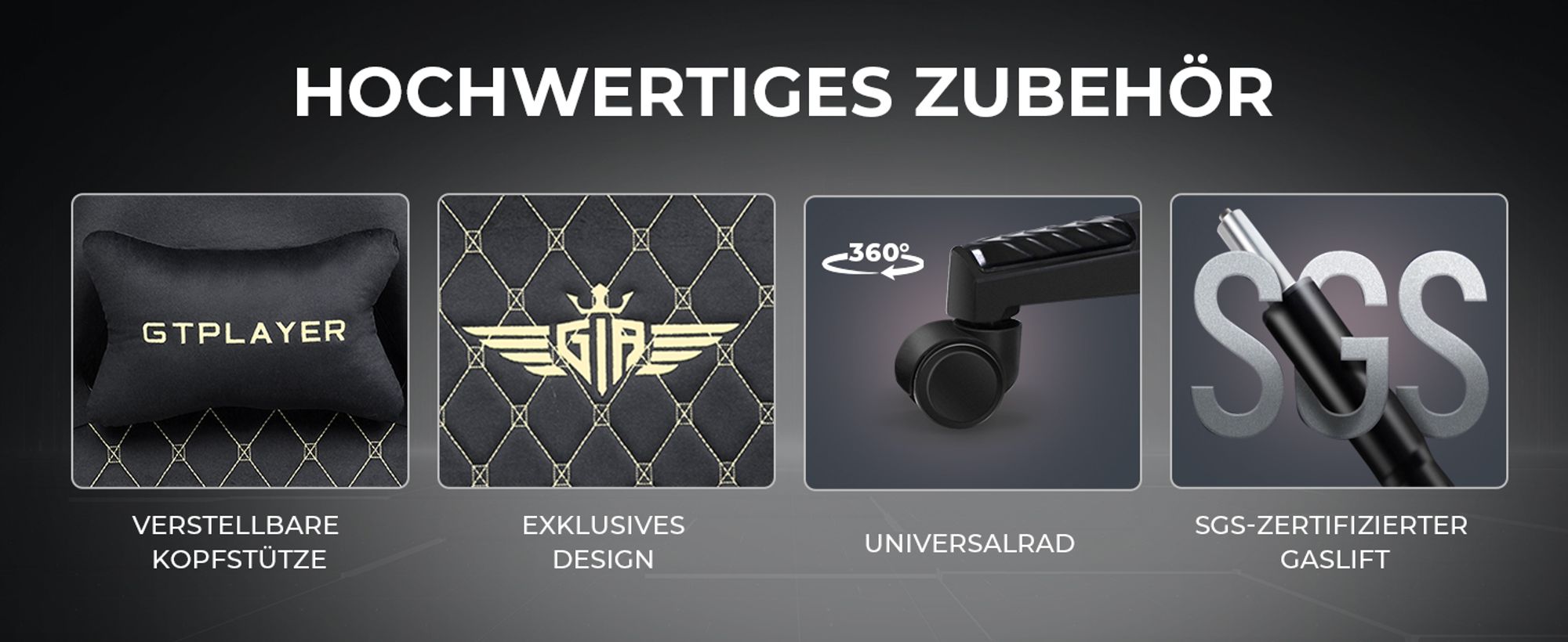 GTPLAYER Gaming Stuhl Stoff Gaming Chair Ergonomisch Bürostuh PC Stuhl,  Verstellbarer und Drehbarer Schreibtischstuh mit Fußstütze, Schwarz