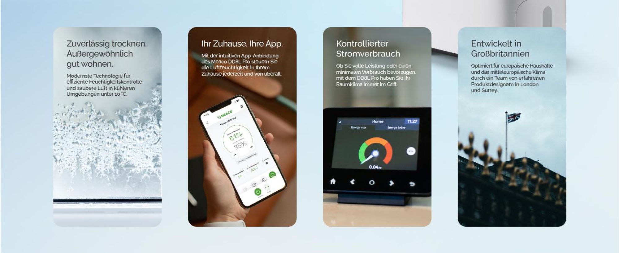 Meaco DD8L Pro Adsorptionstrockner, 8 l/Tag, ab 40 dB, Mit smarter App kompatibel