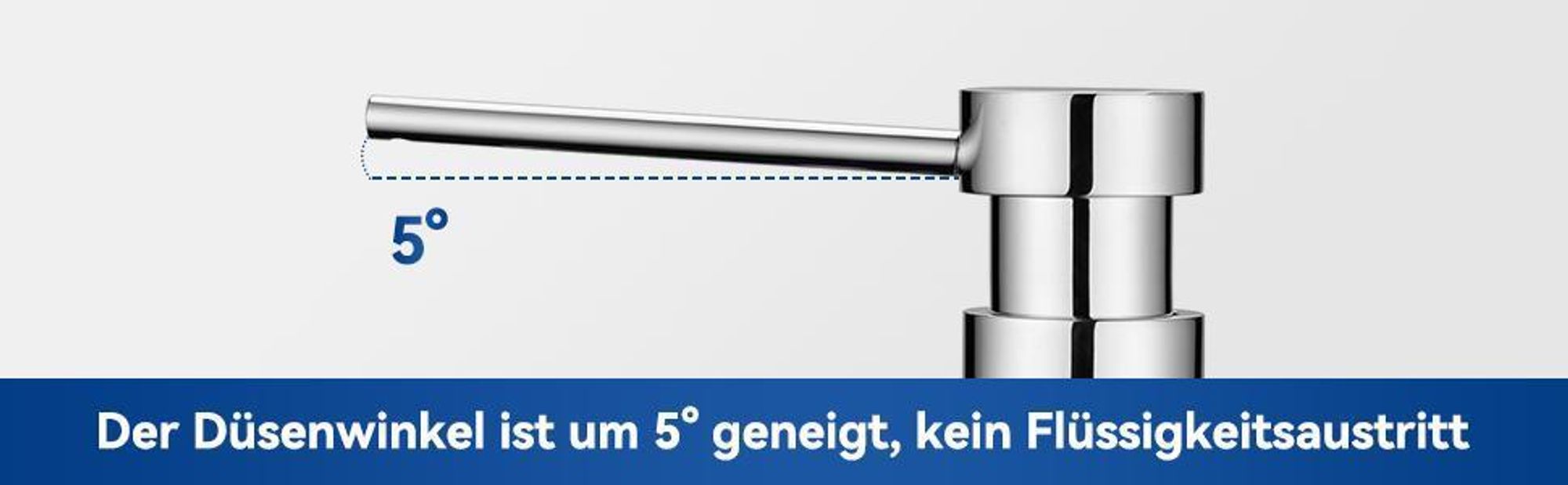 300ml Edelstahl Seifenspender Einbau Spülmittelspender Waschbecken Lotionspender Küche Zubehör Set mit 360° Rotation Pump,Chrom
