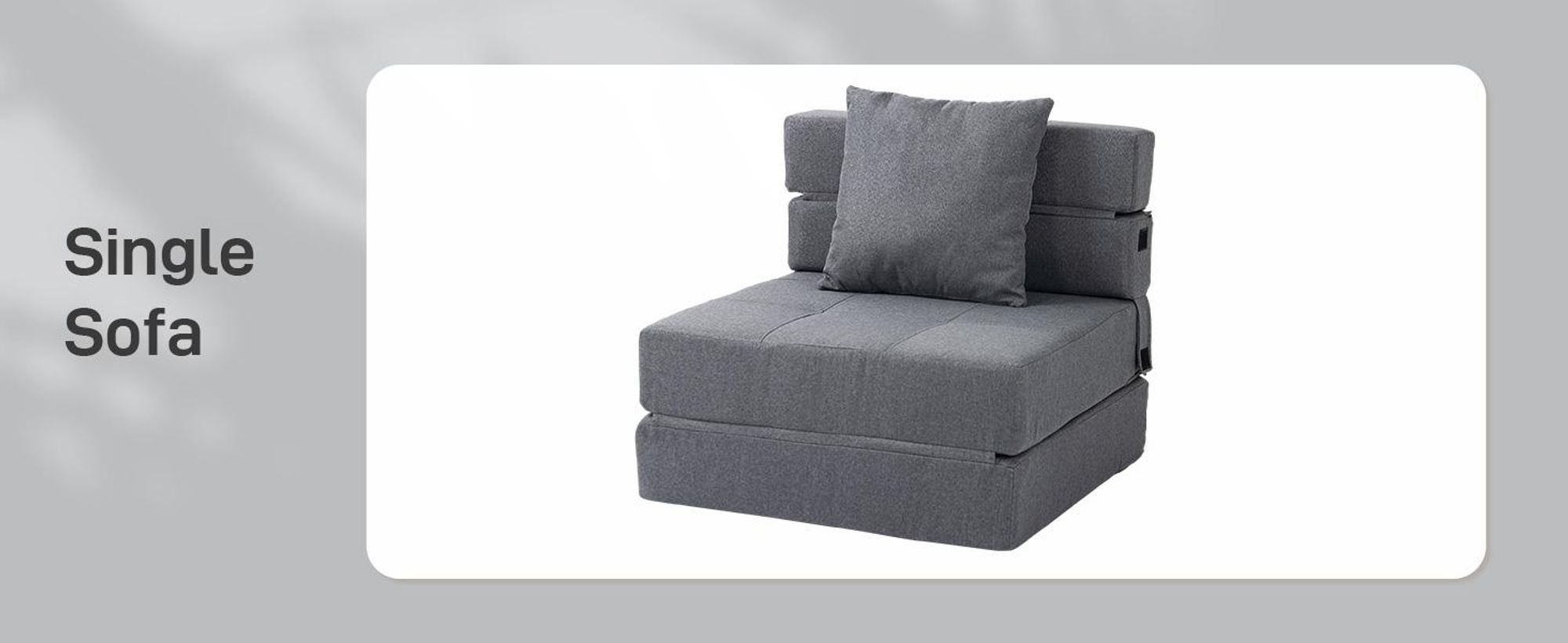 HOMCOM Fotel rozkładany, sofa rozkładana, sofa jednoosobowa z poduszką nadającą się do prania, kolor szary