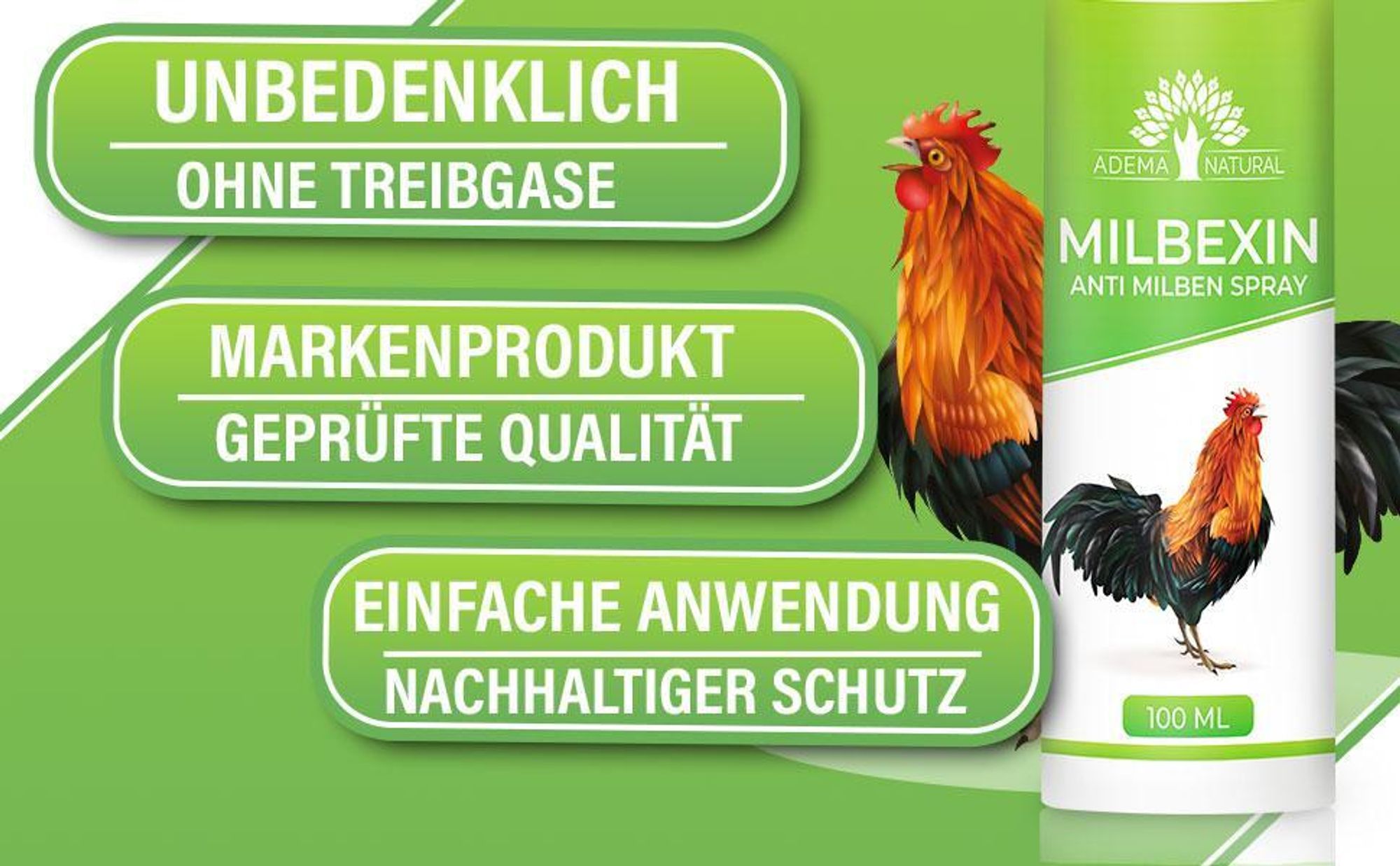 Adema Natural® | Milbexin | Spray gegen Milben - Milbenspray für Hühner