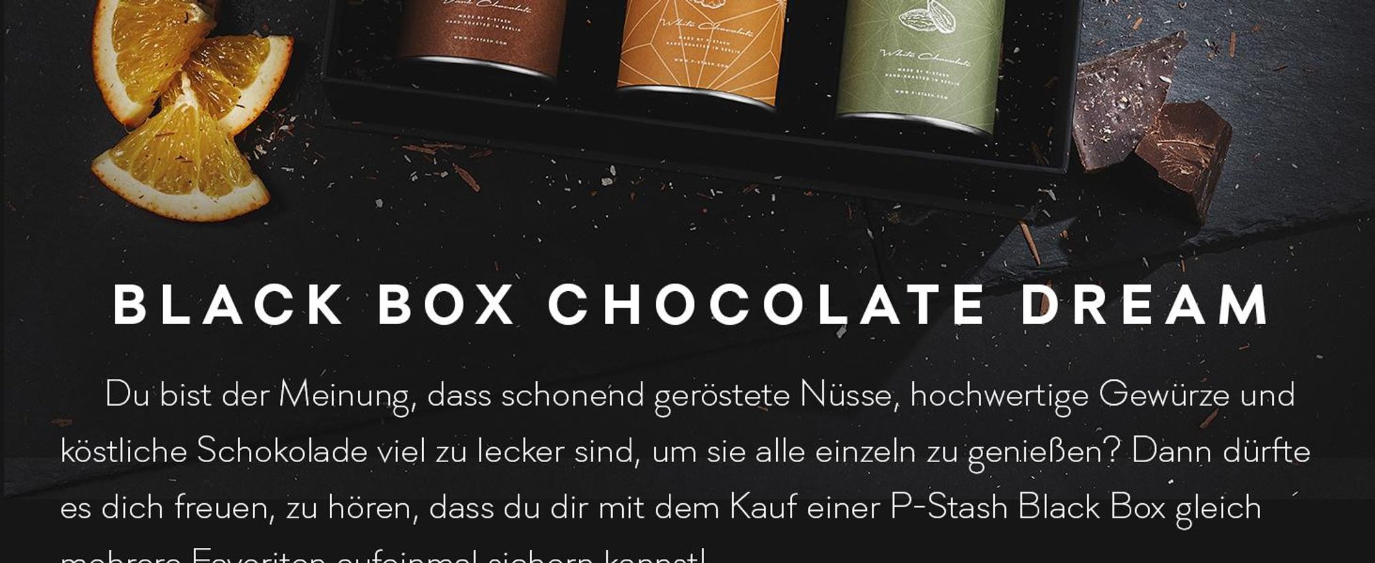 P-Stash Black Box Nussmischung Chocolate Dream - 6er Box Nüsse Mix - Pekannüsse, Haselnüsse & Mandeln - Mixed Nuts in Schokolade