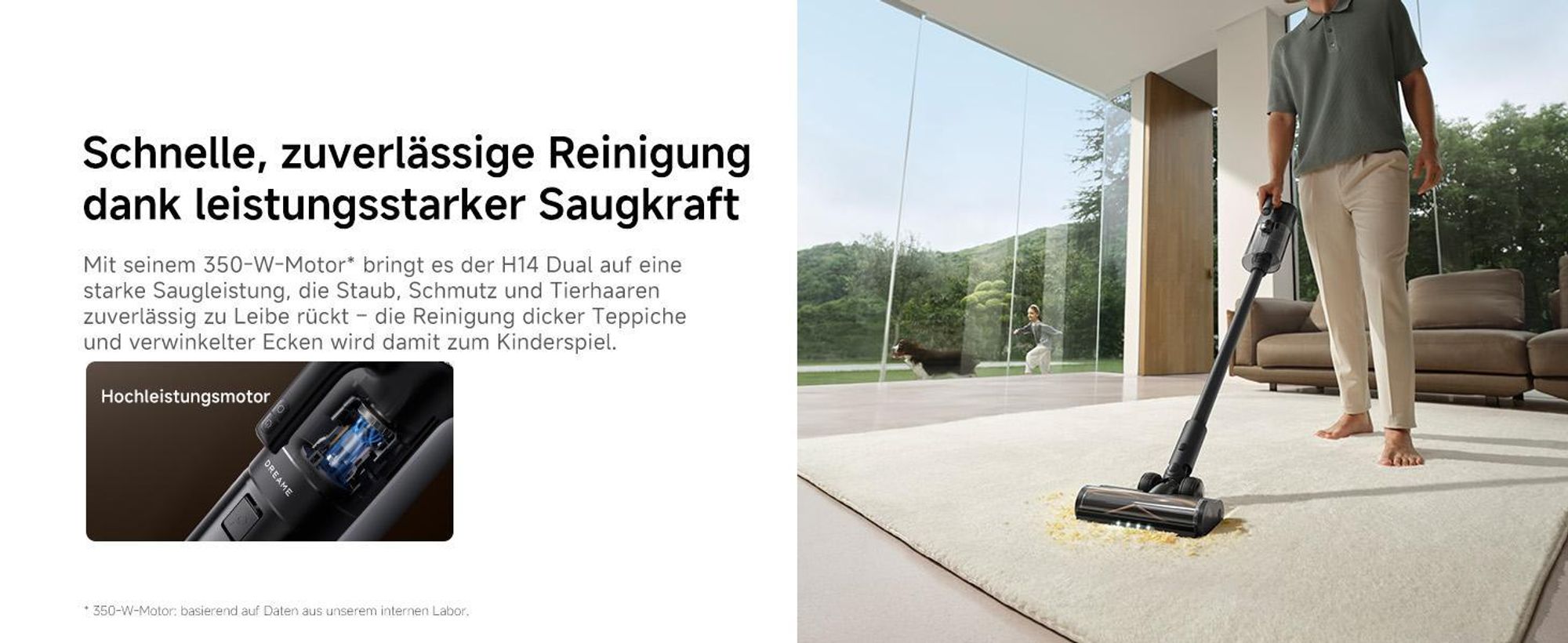 Dreame H14 Dual Nass- und Trockensauger, 5-in-1,180° Liegeposition, 18000 Pa Saugleistung,60 °C heißes Wasser,Reinigung mit zwei Kanten,App-Steuerung