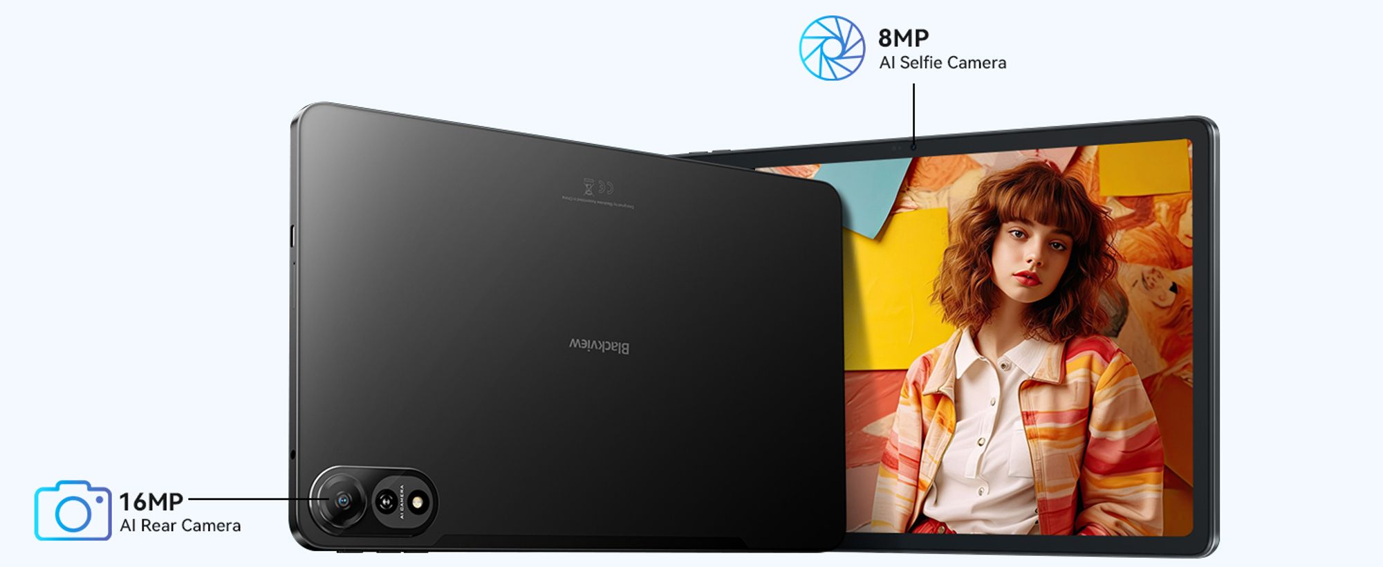 Blackview Mega2, 2025, 12 Zoll, 2K Display, FHD Tablet, 36(12+24) GB+256GB 2TB Erweiterbar, Dual 4G, 5GWiFi, 9000mAh, 2025 Android 15, Widevine L1
