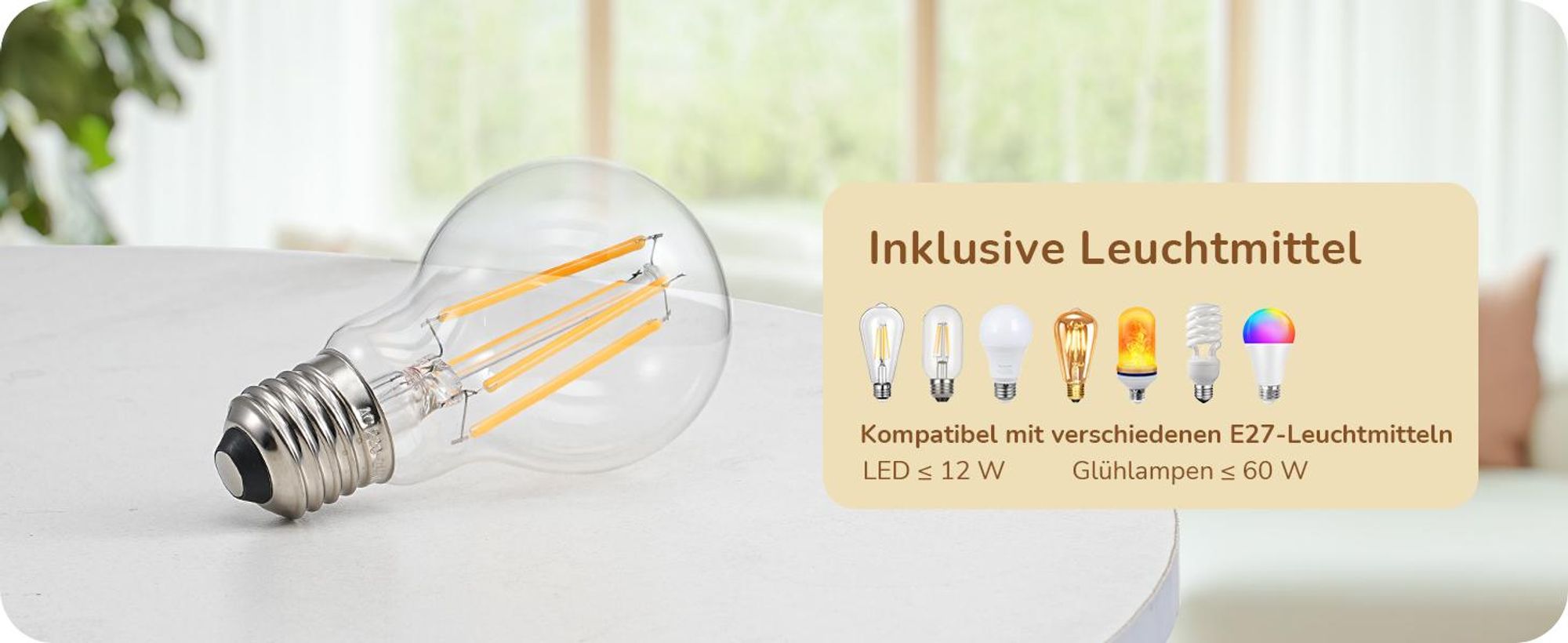 EDISHINE Stehlampe Industriell, Verstellbarer Kopf, Inkl. LED, Cremeweiß mit Metall-Lampenschirm, E27-Fassung, 2700 K Warmweiß, Leselampe