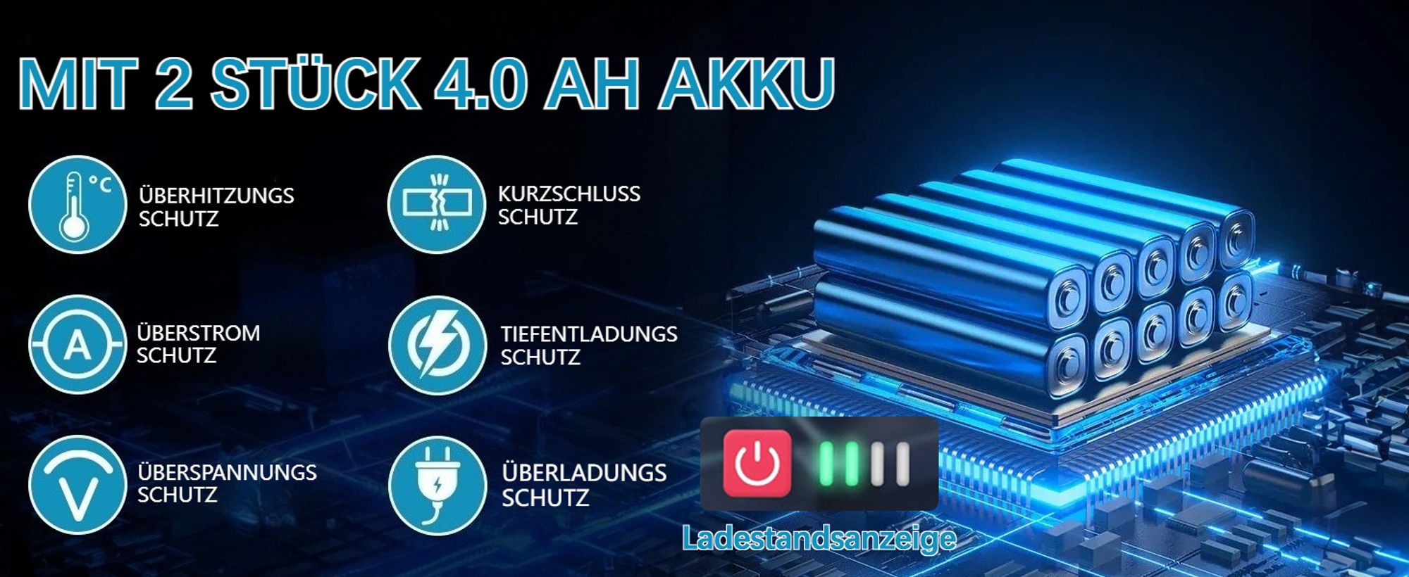 Akku Rasentrimmer 750W mit 2× 4000mAh Akkus 21V, 4 in 1 Bürstenloser Motor Rasentrimmer mit Unkrautbürste, Freischneider mit Messer und Ladegerät